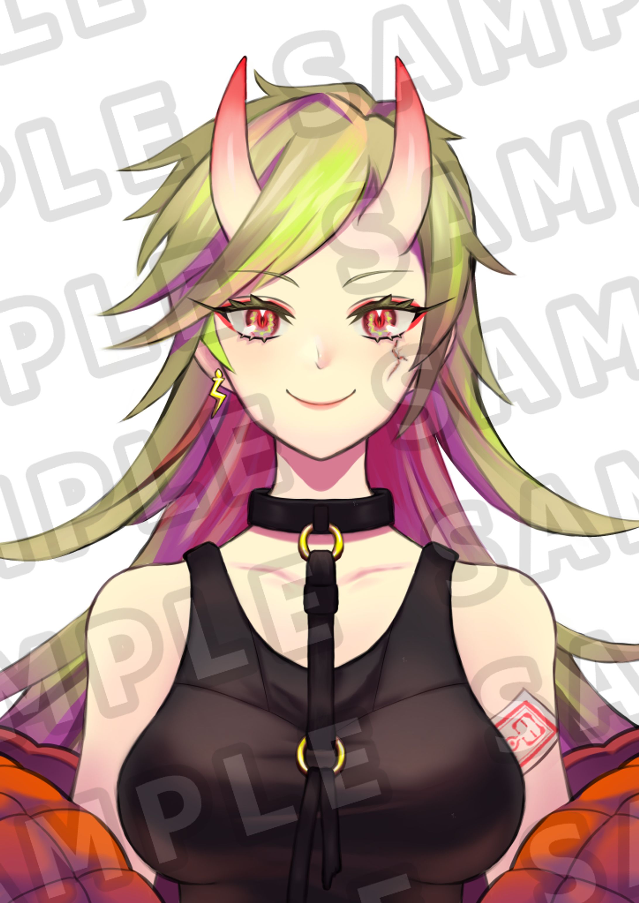 Vtuber　バストアップイラスト、キャラクターデザイン-1
