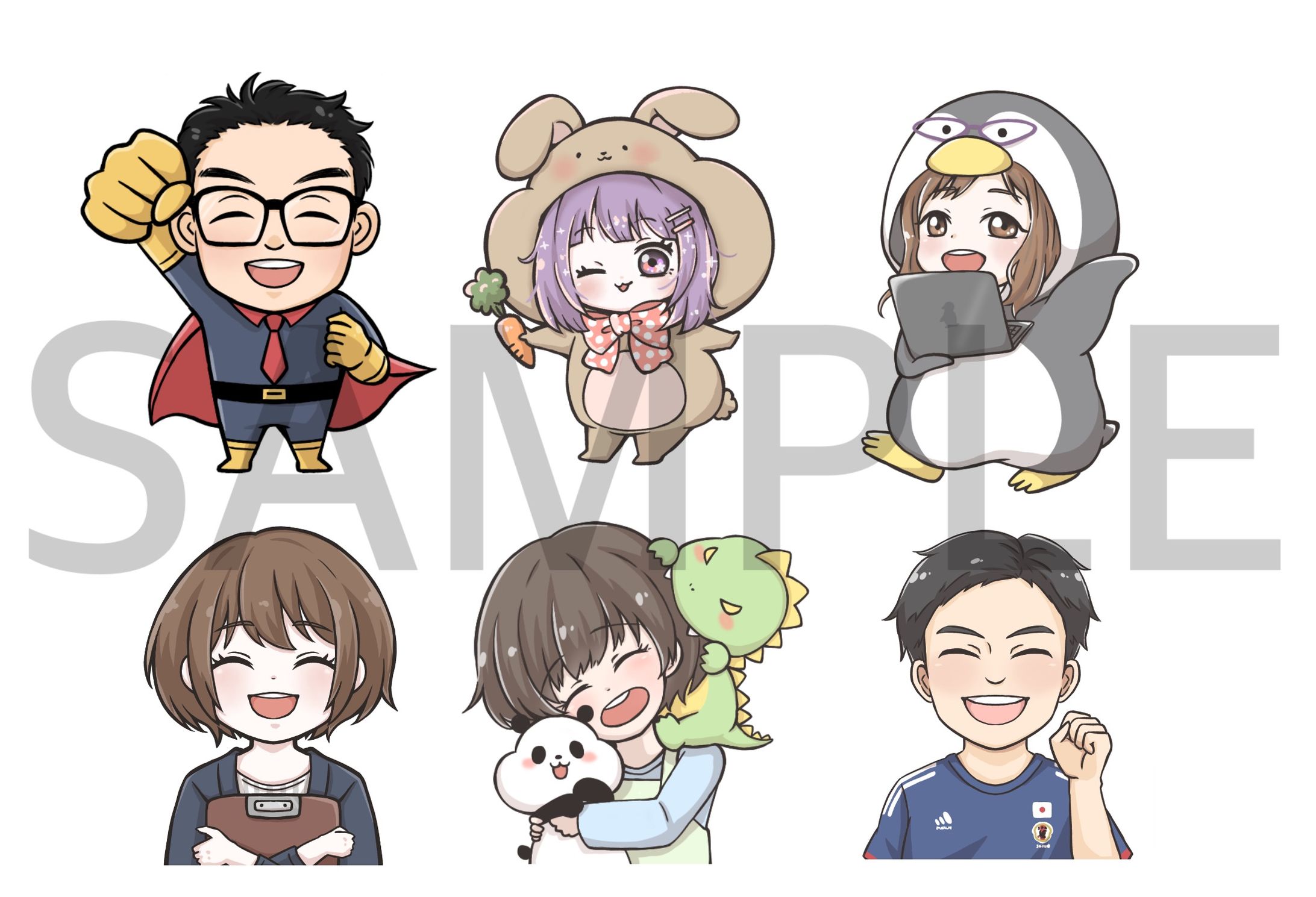 【デフォルメ】アイコン・似顔絵イラスト-1