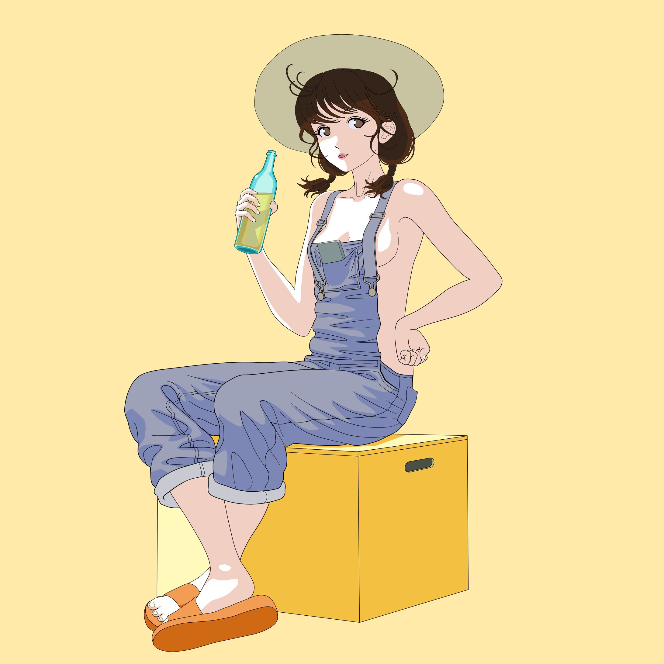 裸オーバーオール（差分あり）-1
