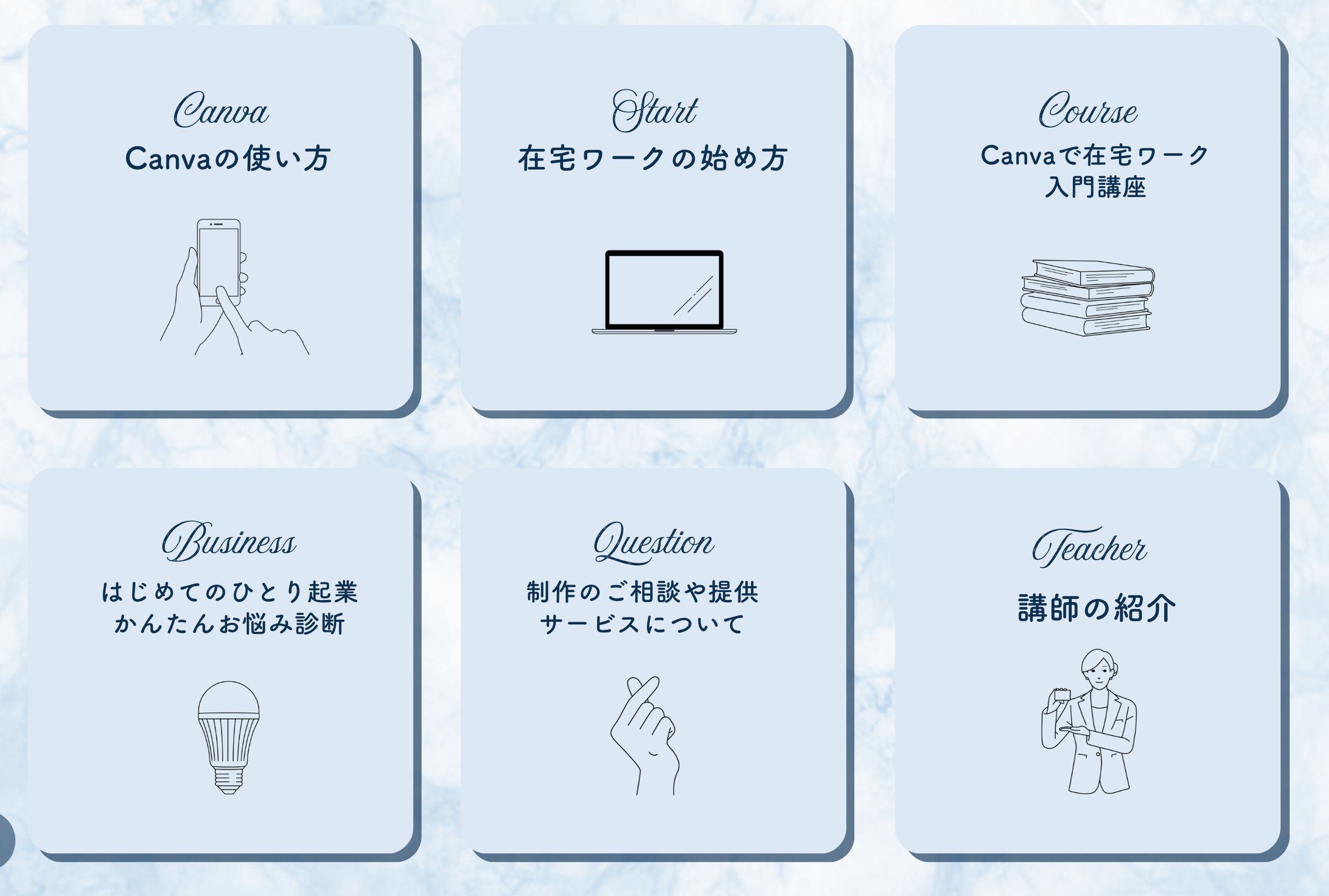 ブルー系lineリッチメニュー A-1