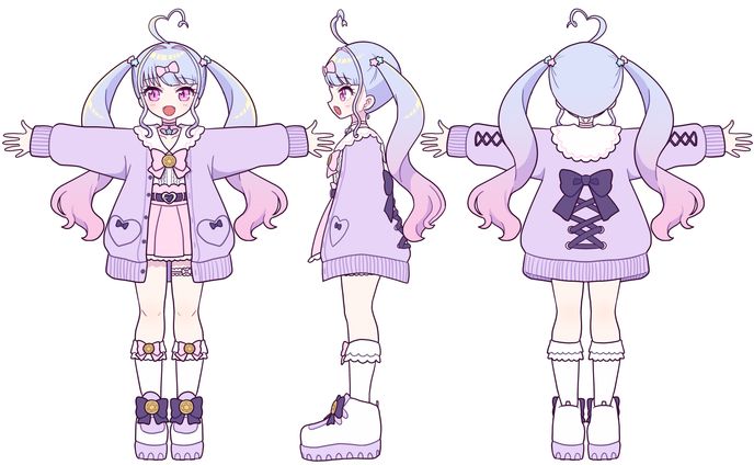 3Dモデル用四面図+ラフ