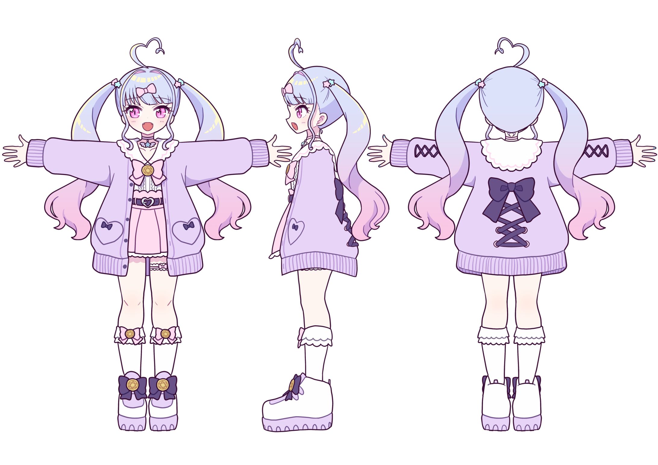 3Dモデル用四面図+ラフ-1