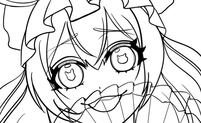 八雲紫　線画
#八雲紫
#東方Project
#イラスト好きな人と繋がりたい 
#絵描きさんと繋がりたい