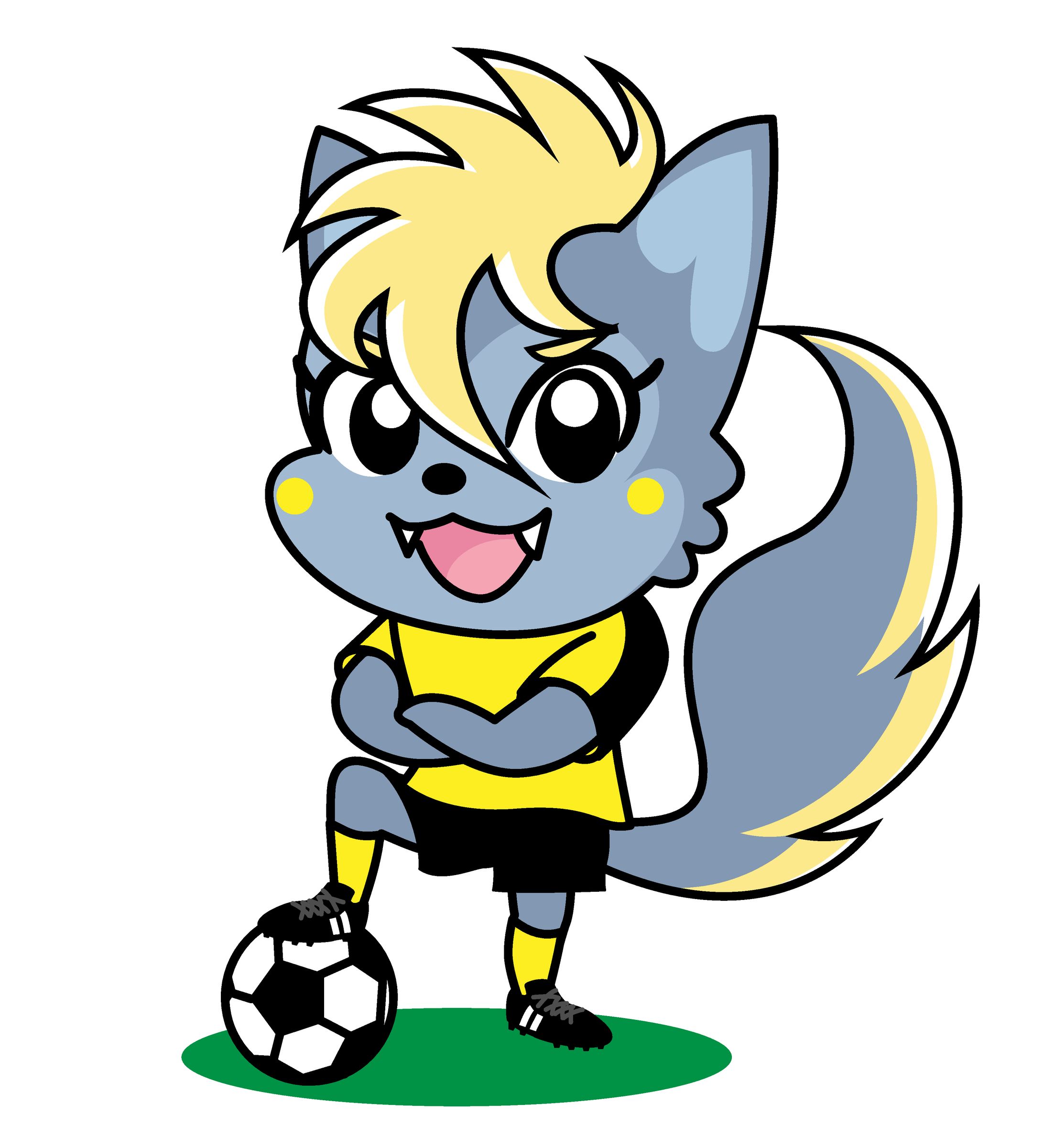 サッカーチームのオオカミキャラの制作-1