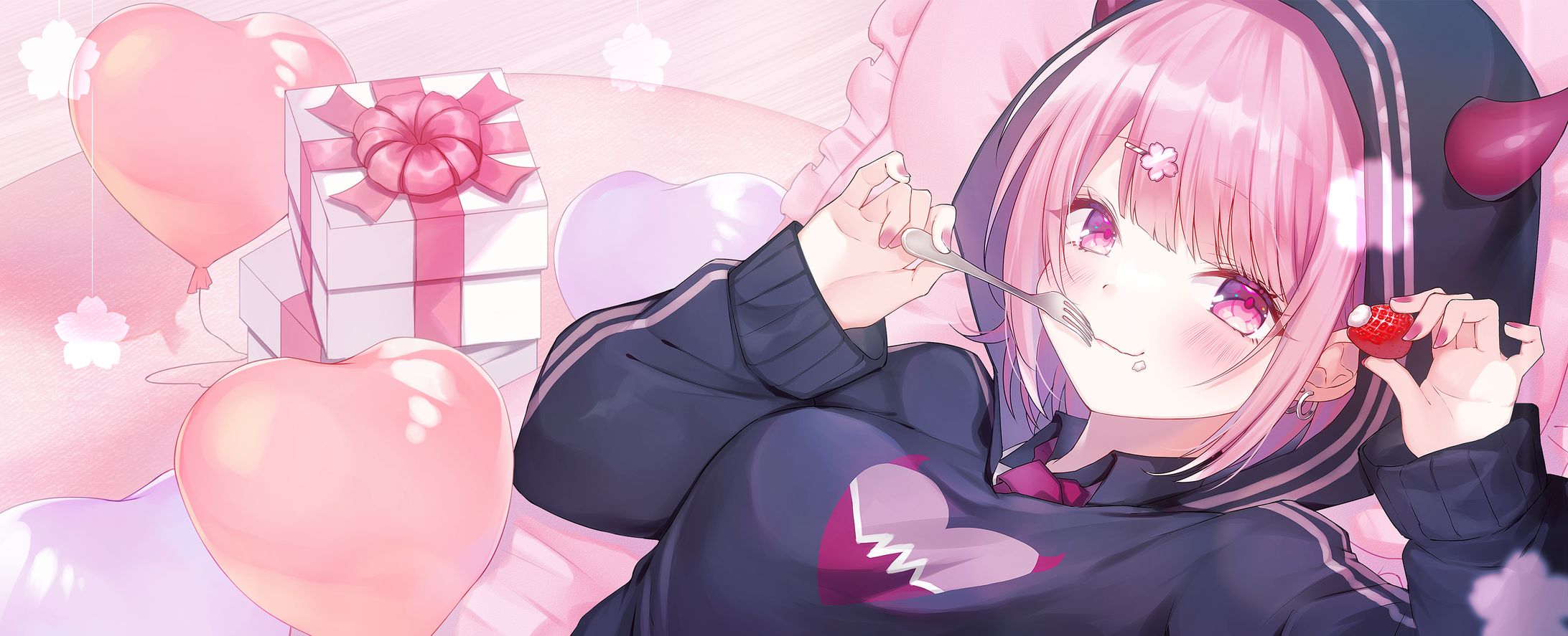 〖イラスト〗Vtuber 咲魔さくらこ様 グッズ用〖一枚絵〗-1