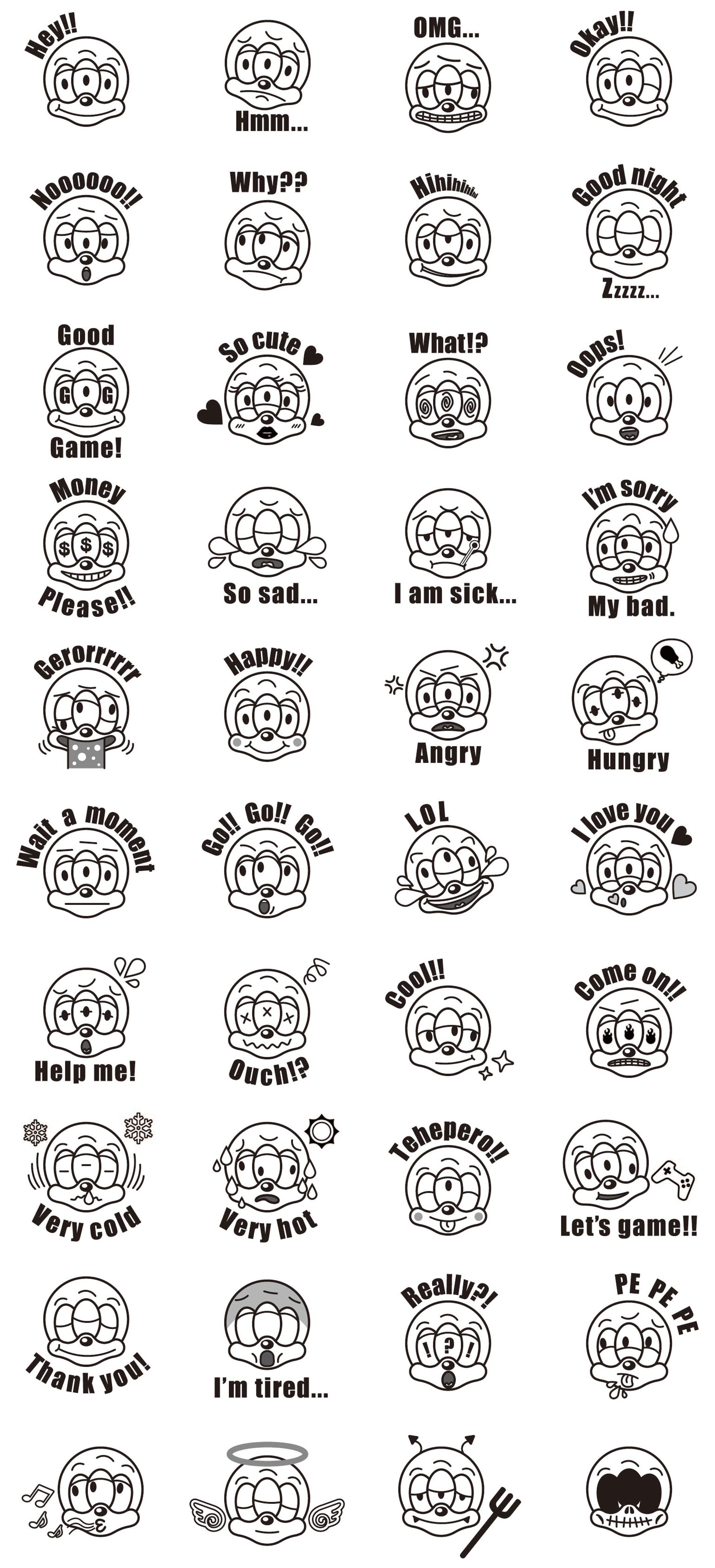 LINEスタンプ〈三つ目のカートゥーンボーイ〉-1