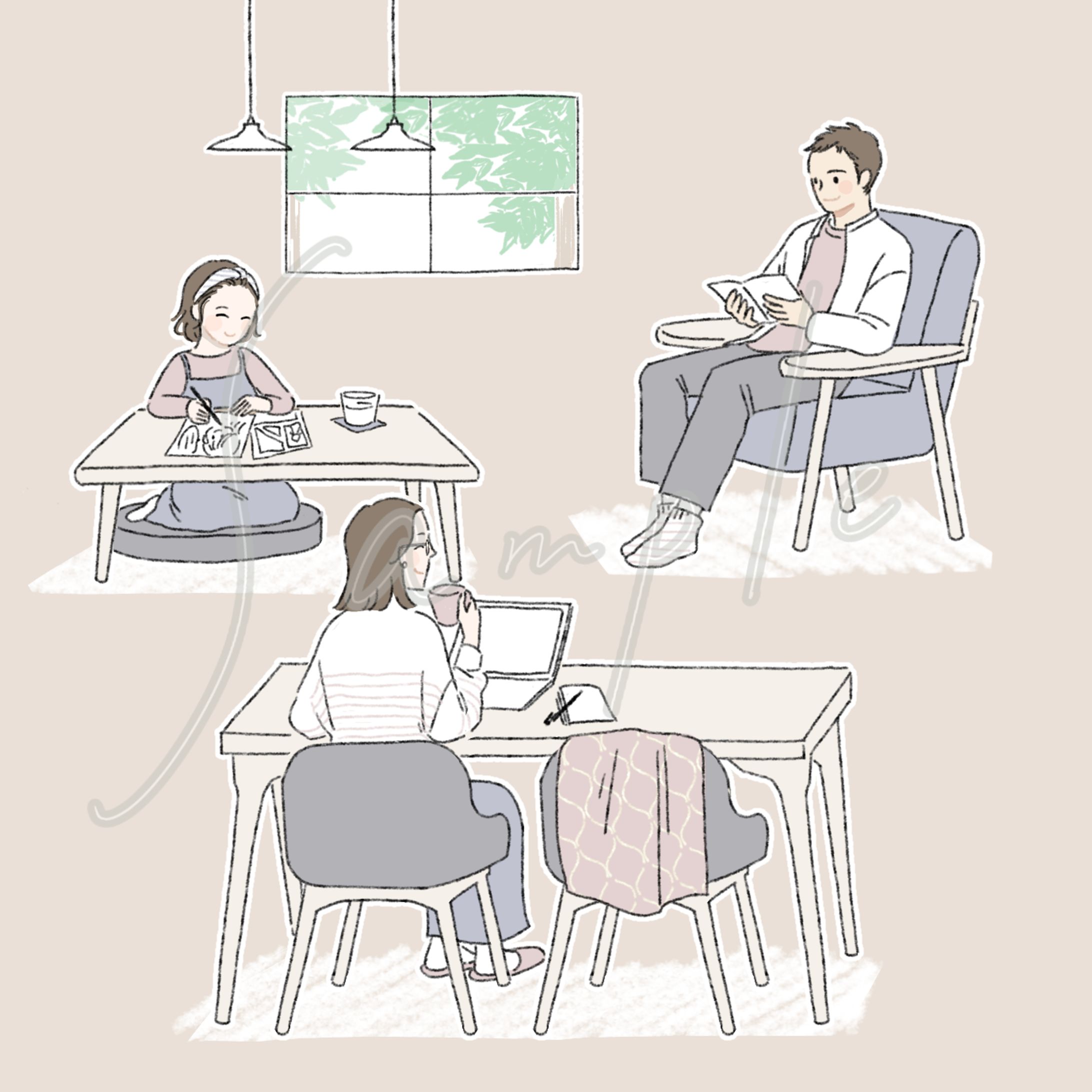 ご家族のイラストご依頼　-1