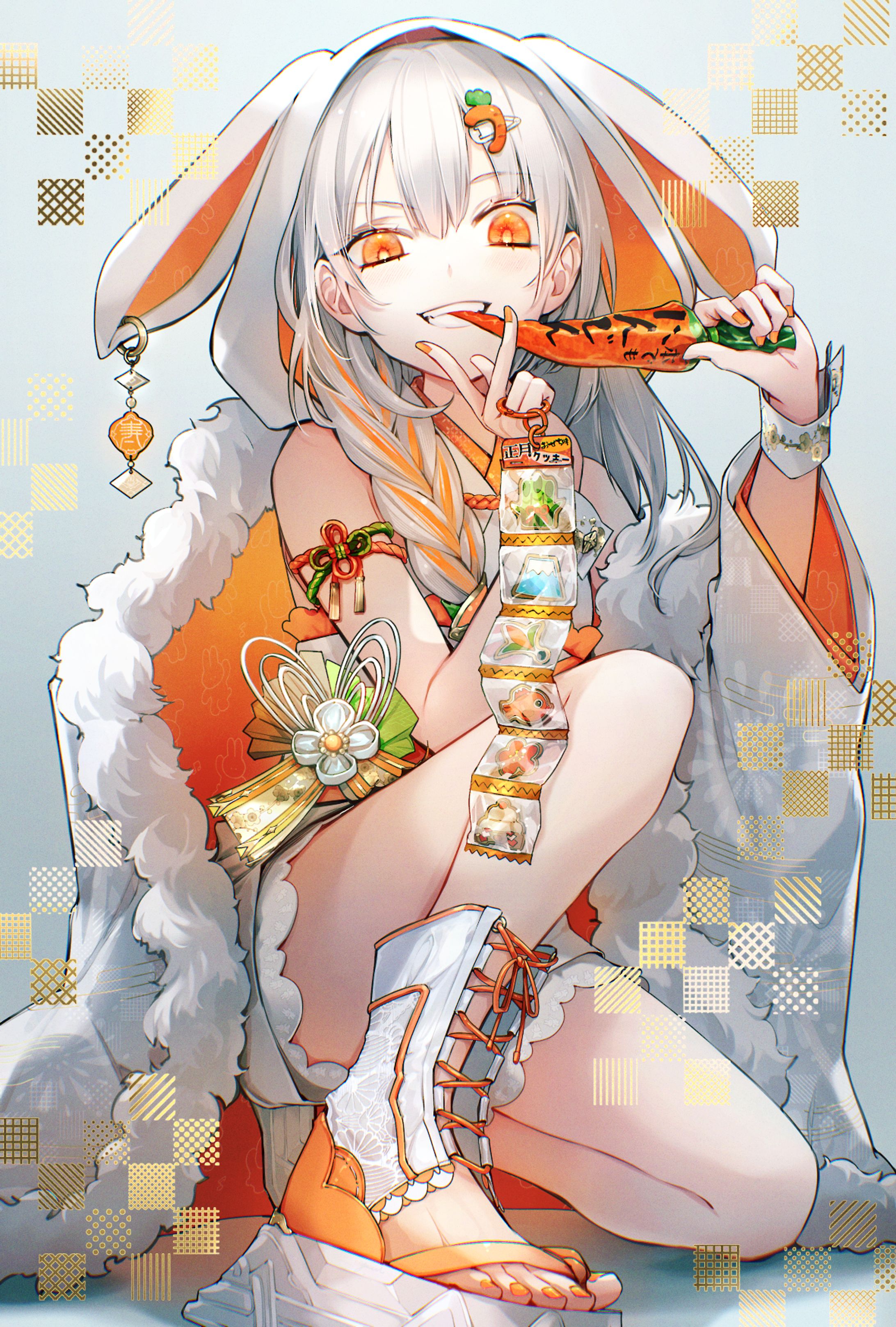おめでとうさぎ！(2023年賀イラスト)-1