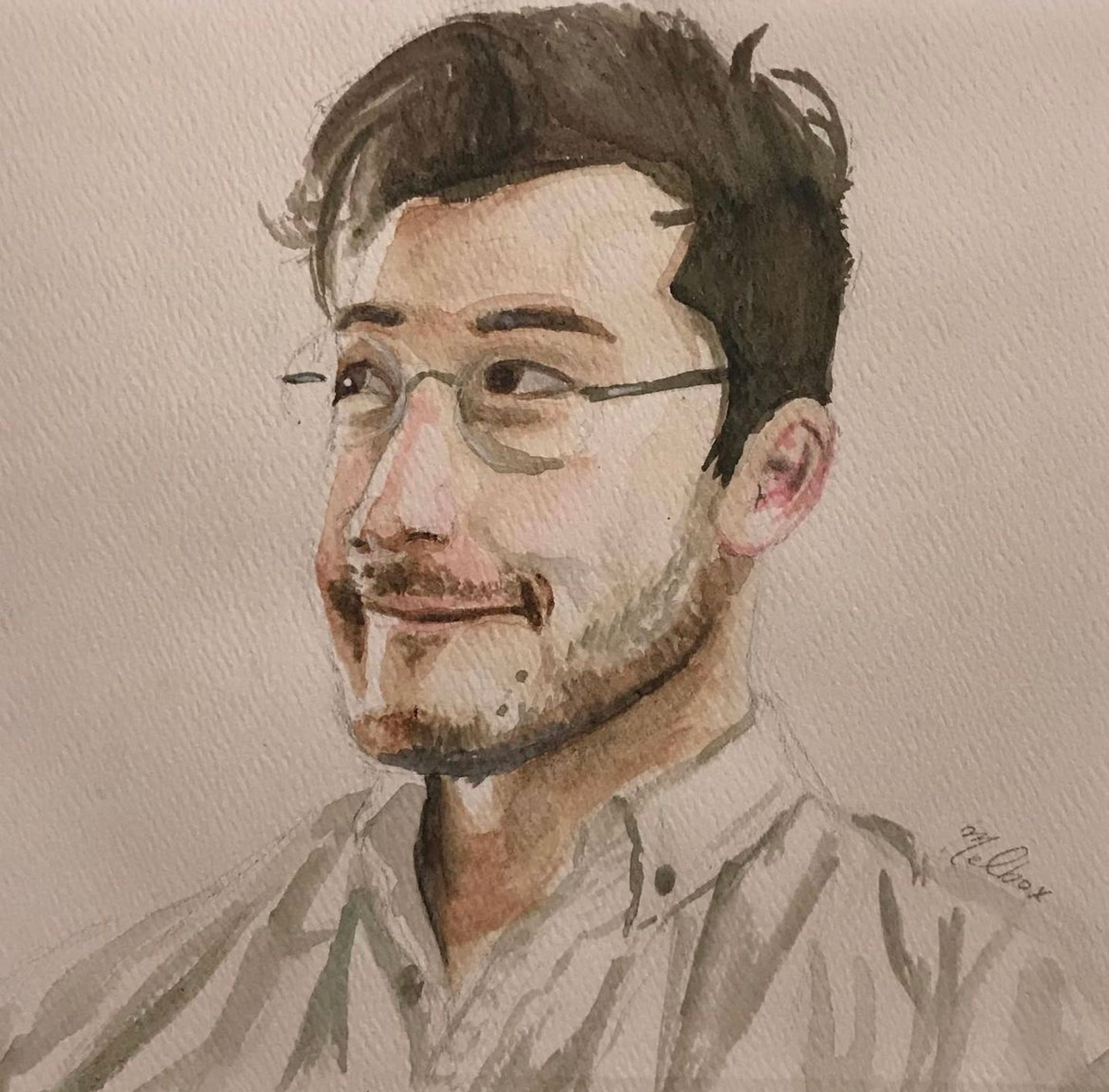 Markiplier Watercolor Portrait-1