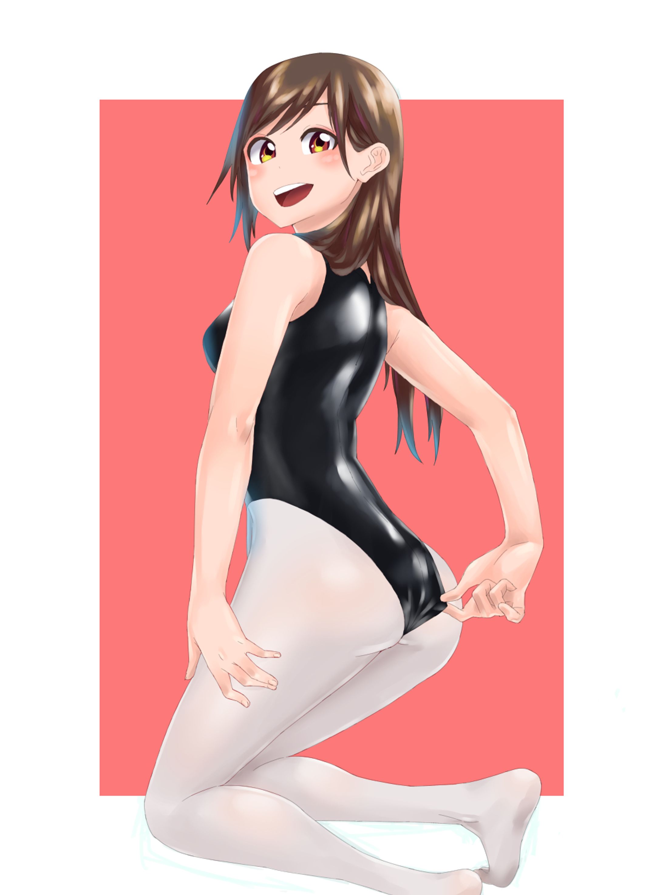 Commission：水球水着＋白タイツ-1