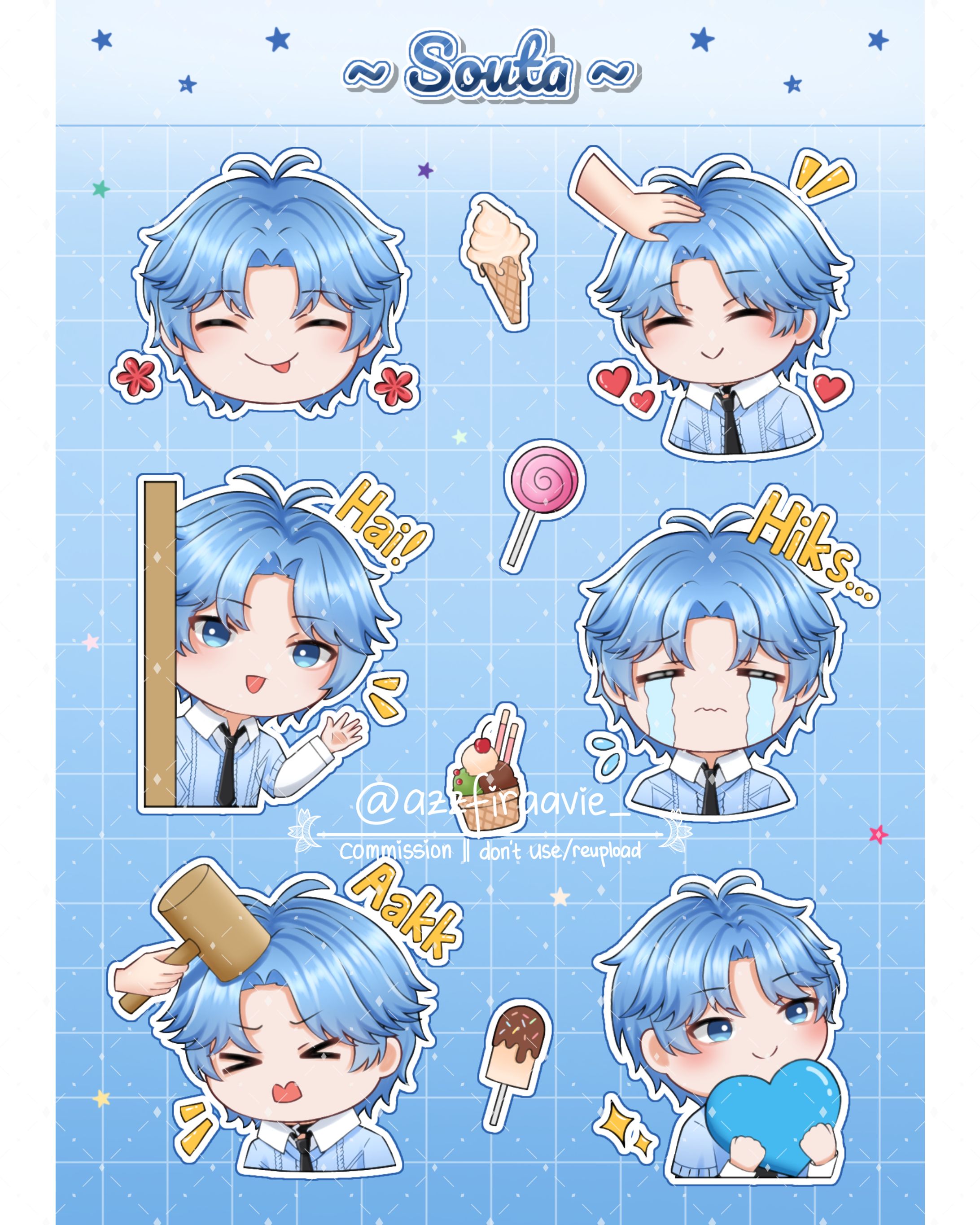 Fanmerch - Sticker Set (Souta SOL.4CE Vtuber)-1