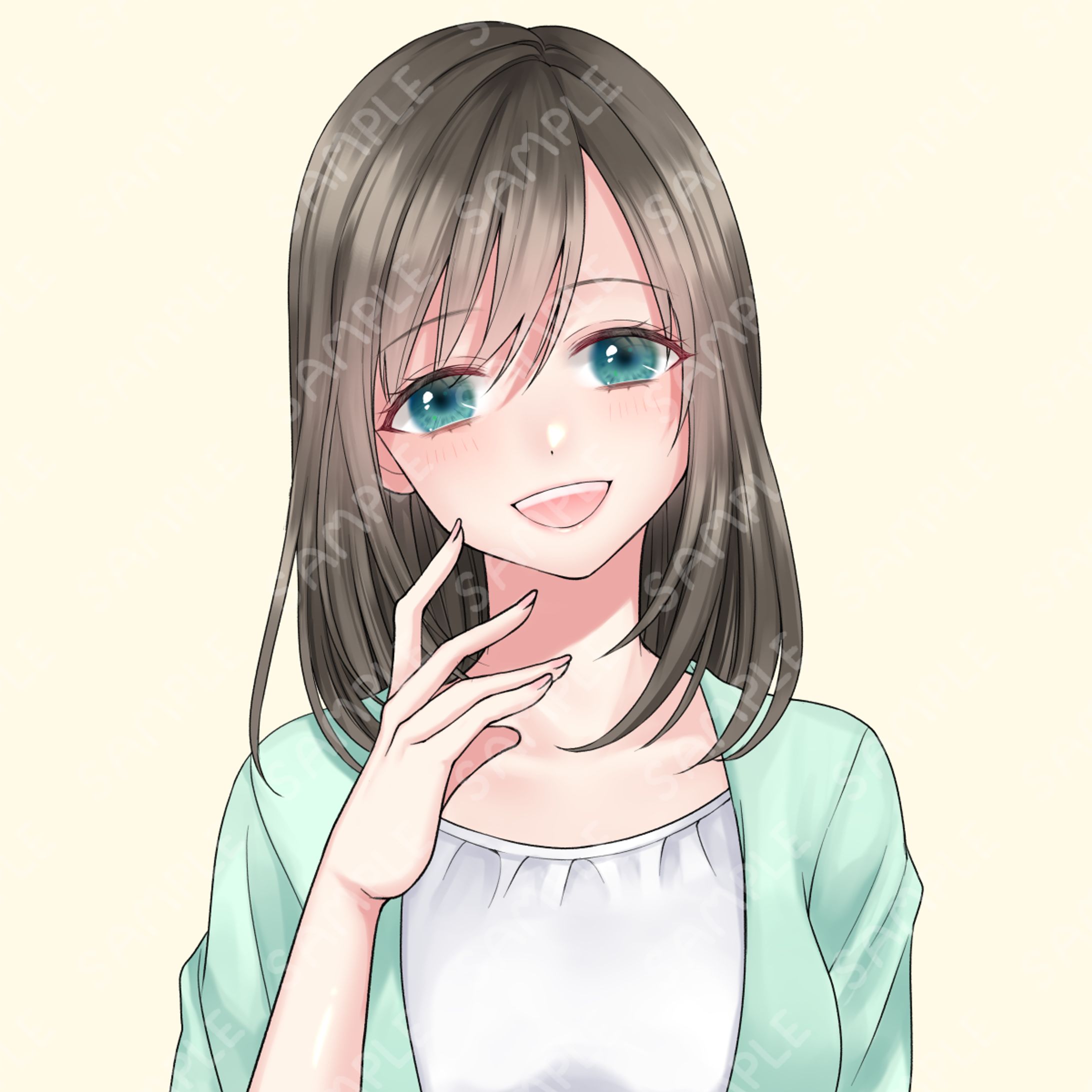 ブログ用イラスト　穏やかな女性-1