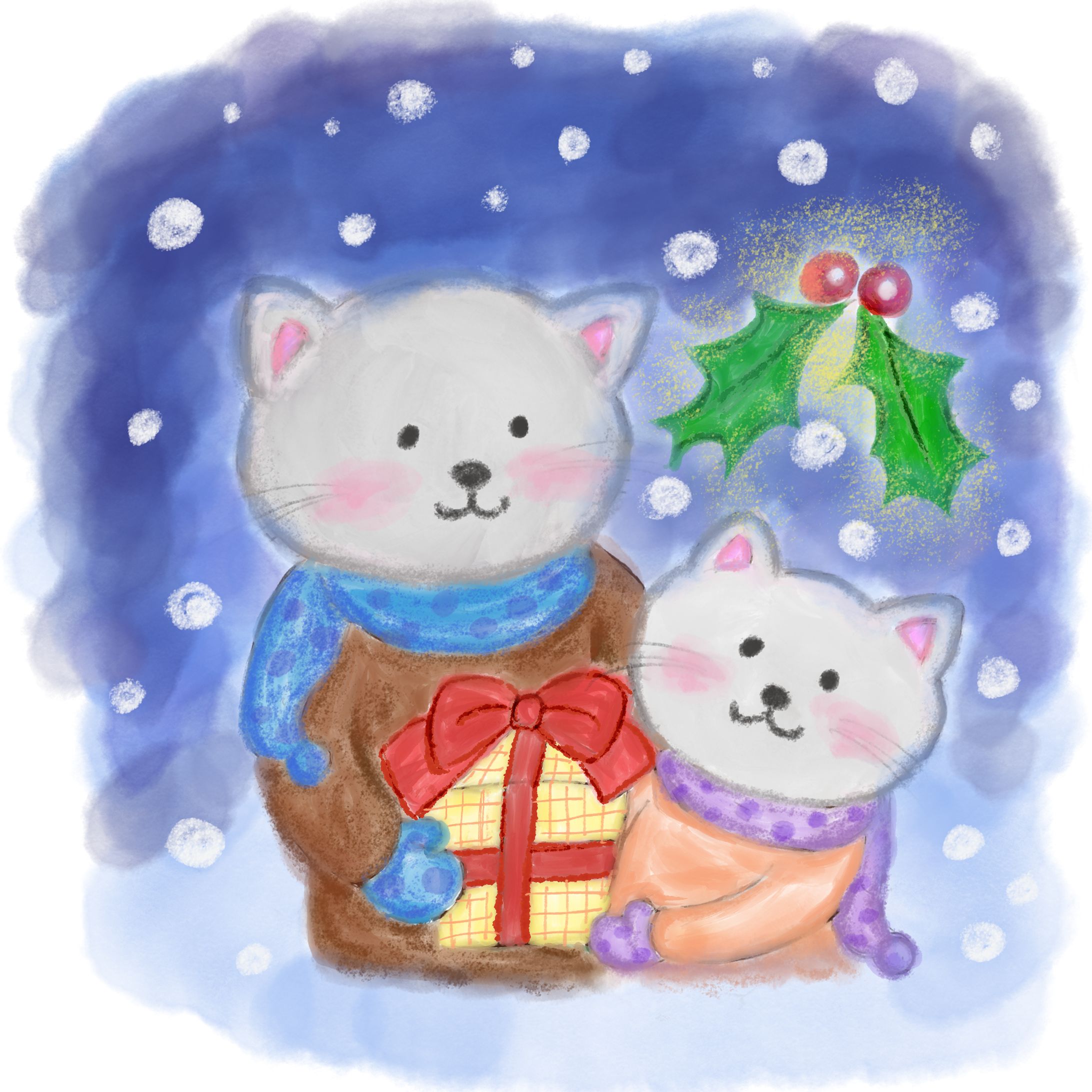 猫さん親子のクリスマス-1