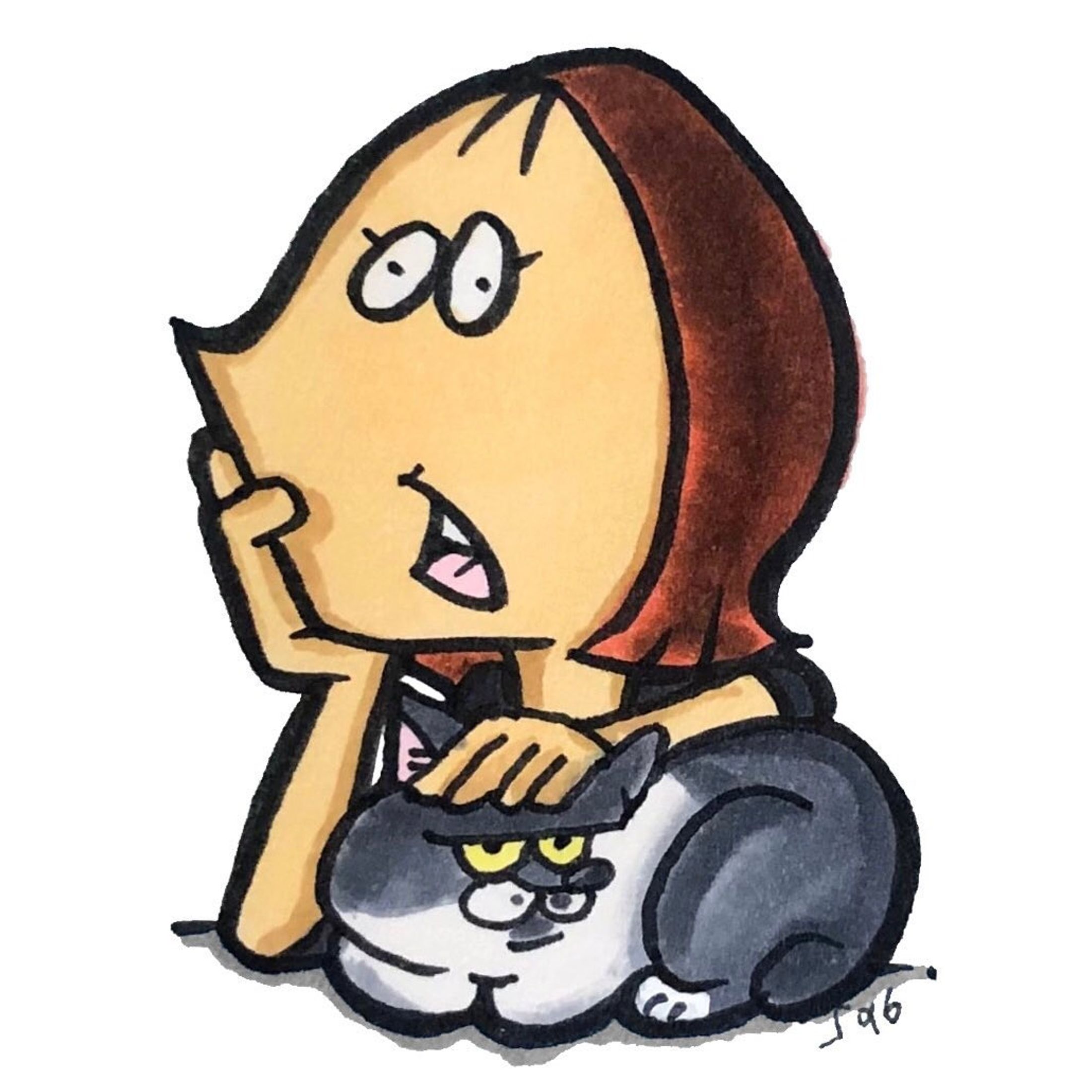 A red-hair girl and her cat.
#drawing #illustration #art #artwork #cat #cartoon #イラスト #落書き #イラストレーター #絵 #アート #カートゥーン #女の子イラスト #ガールズイラスト #猫 #猫イラスト-1