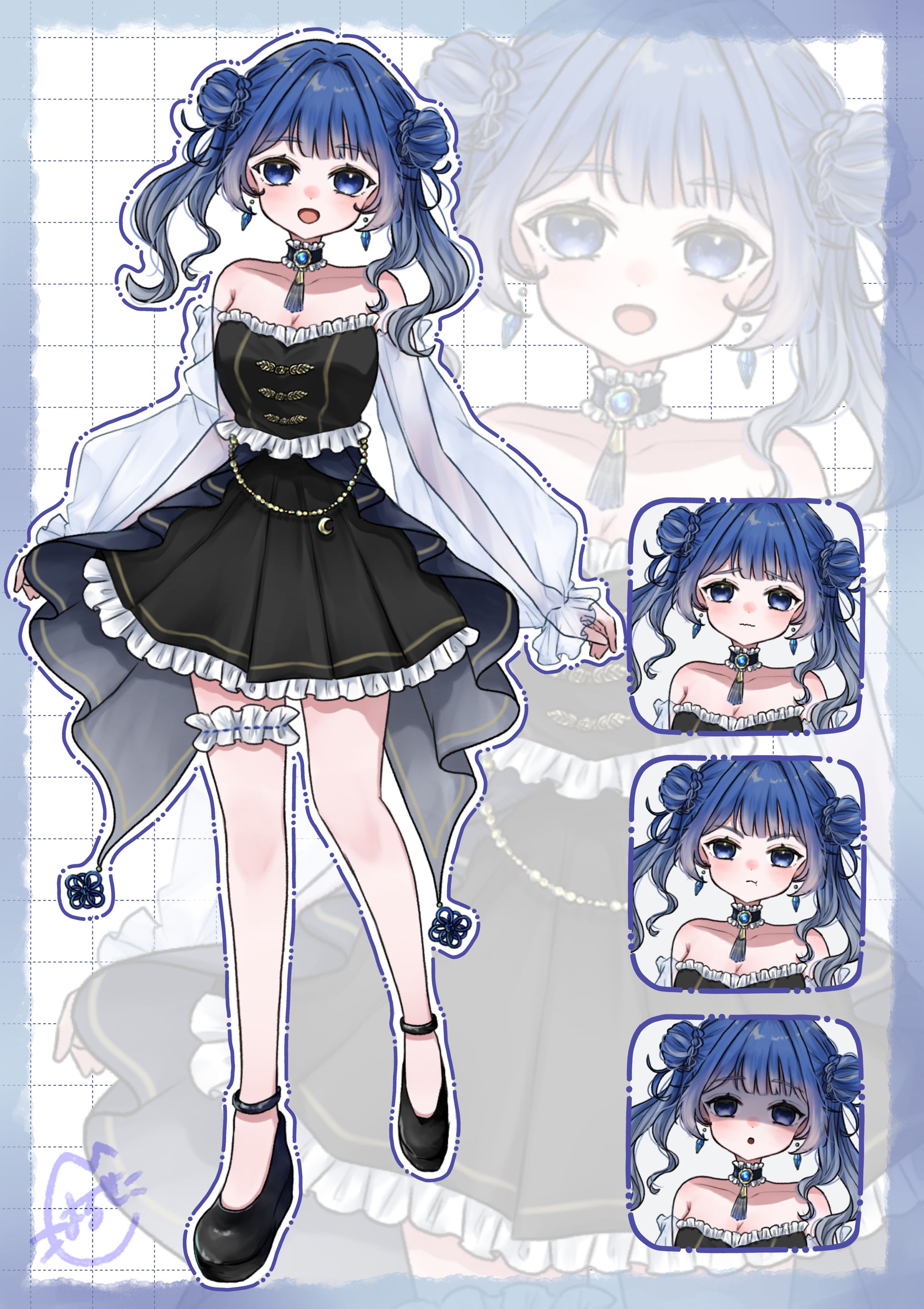 【commision】IRIAM用立ち絵(キャラクターデザイン)-1