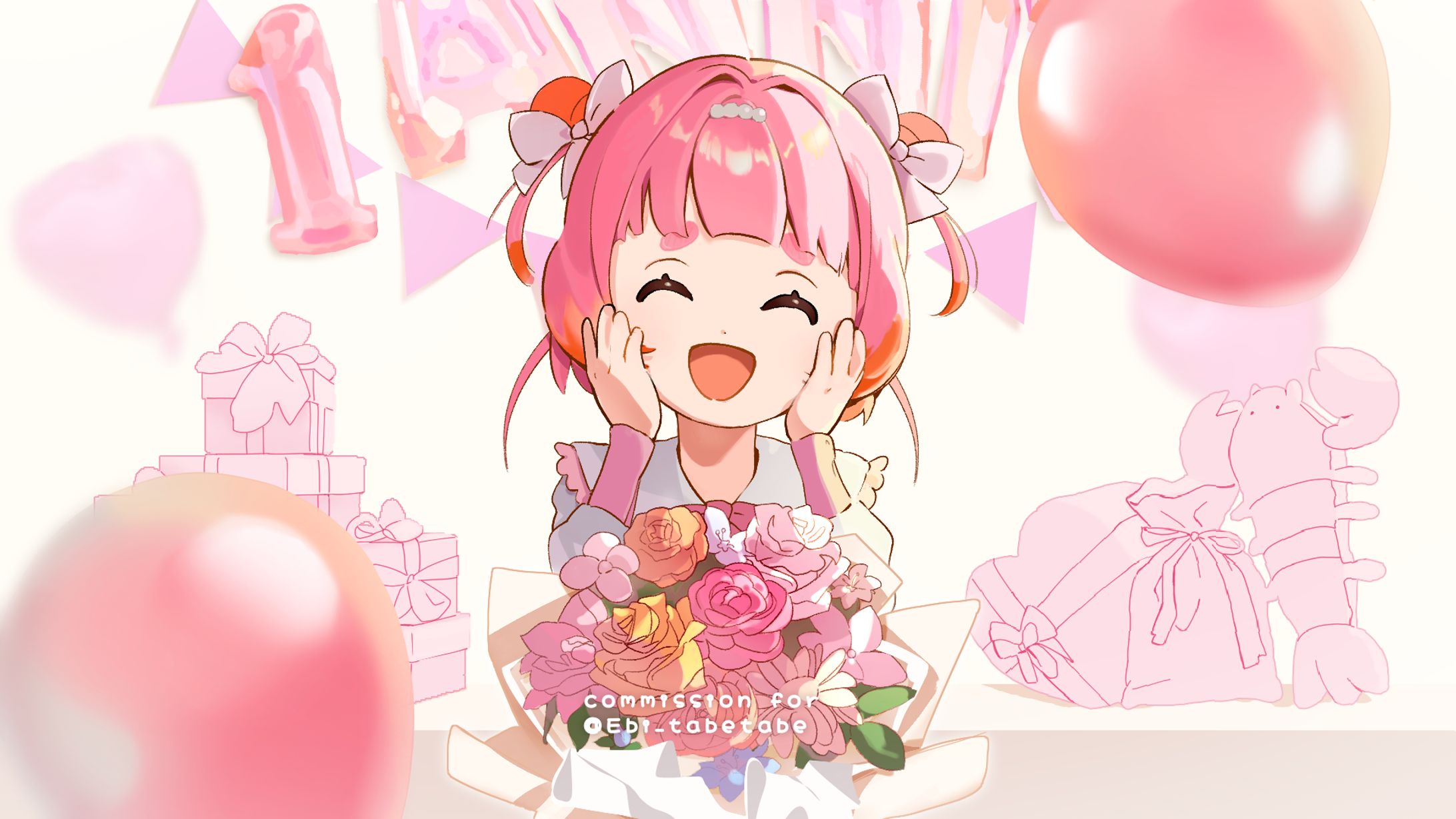 イラスト　えびぃさん1周年お祝い依頼-1