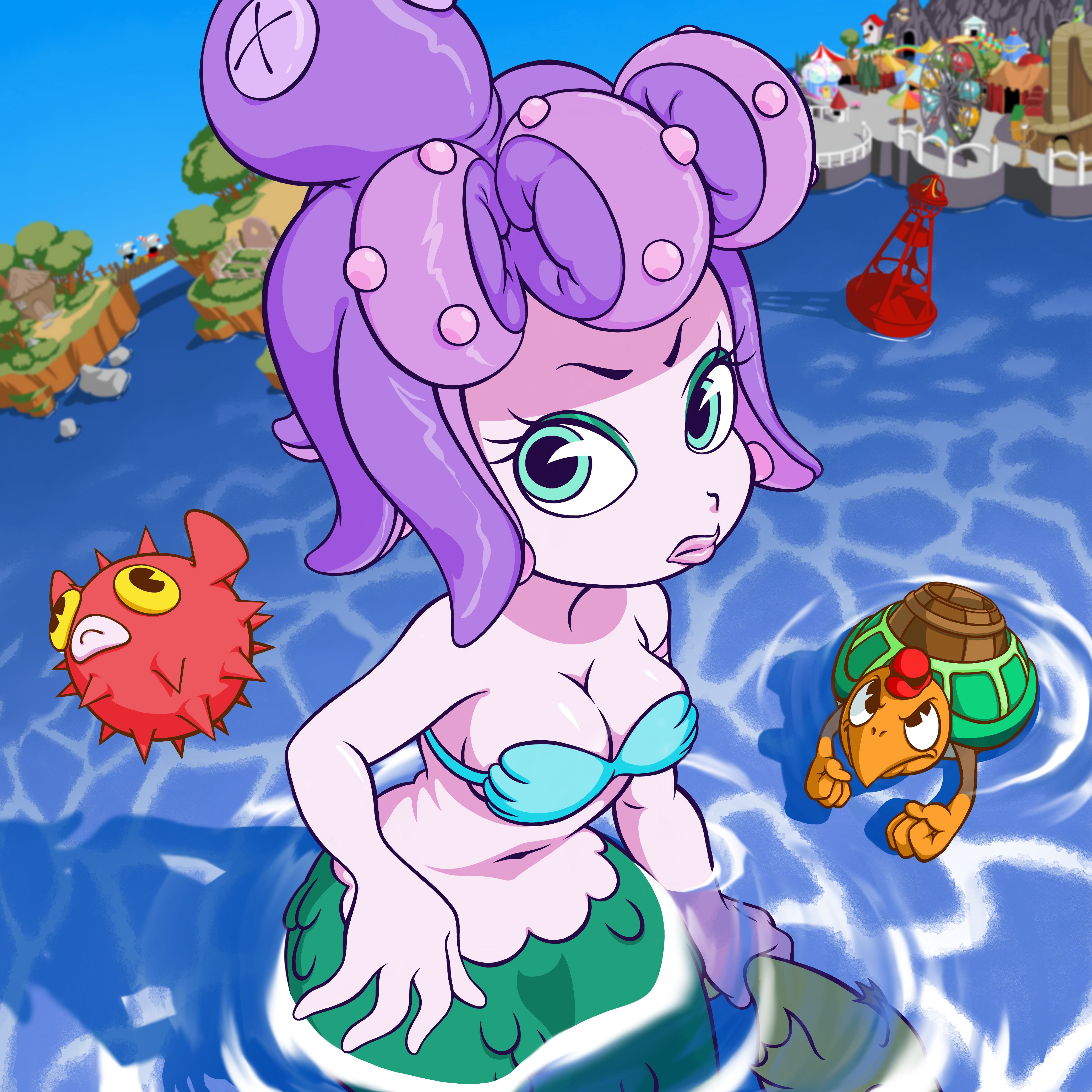 二次創作 ゲーム「カップヘッド」よりカラマリア