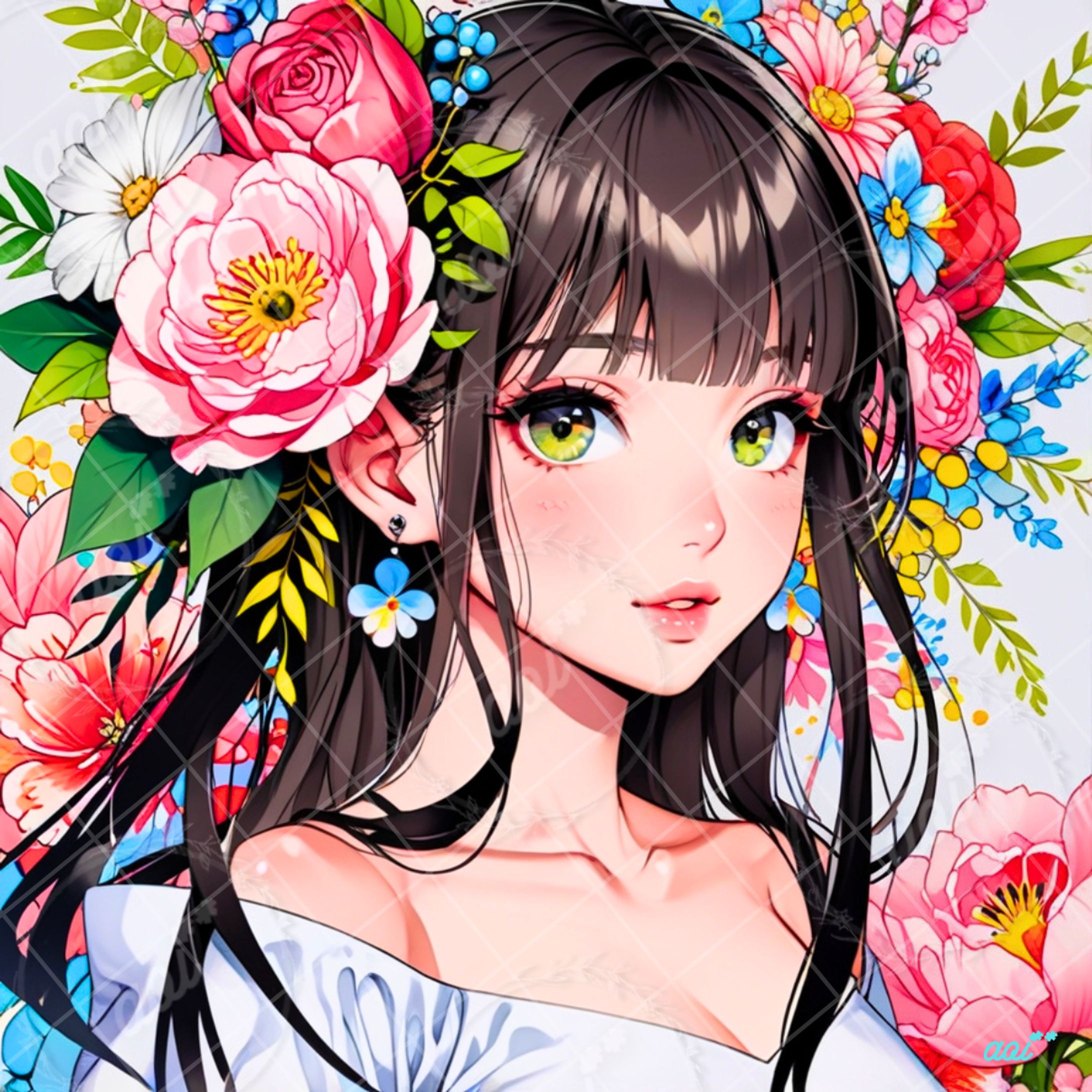 花と女の子-1