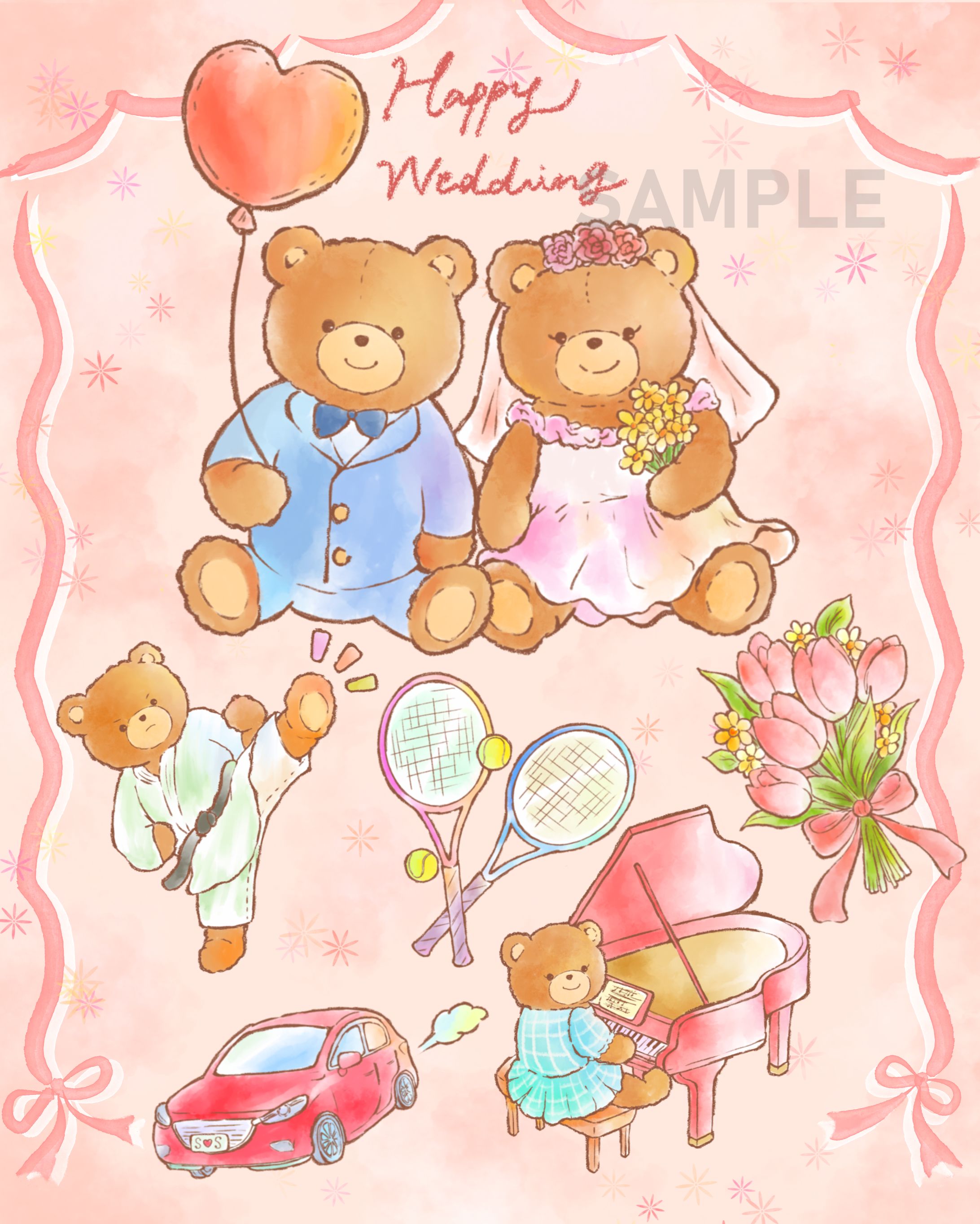 結婚式の動画用　モチーフ素材-1