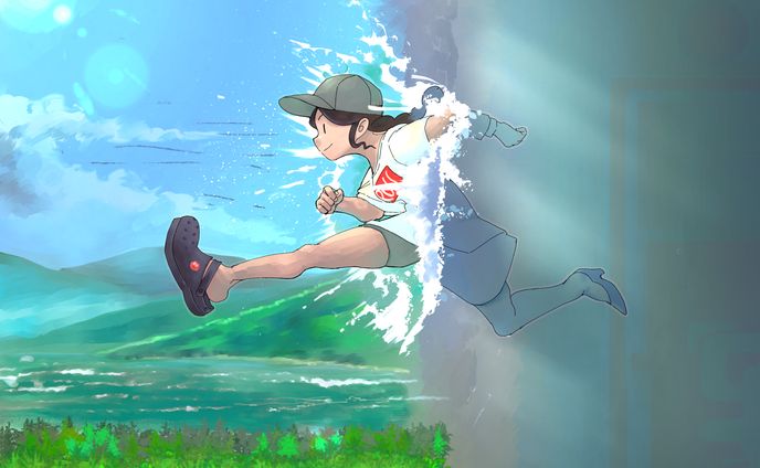 オリジナルイラスト　日のさす方へ