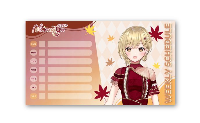 Vtuber『秋間ゆめこ』  配信スケジュール表