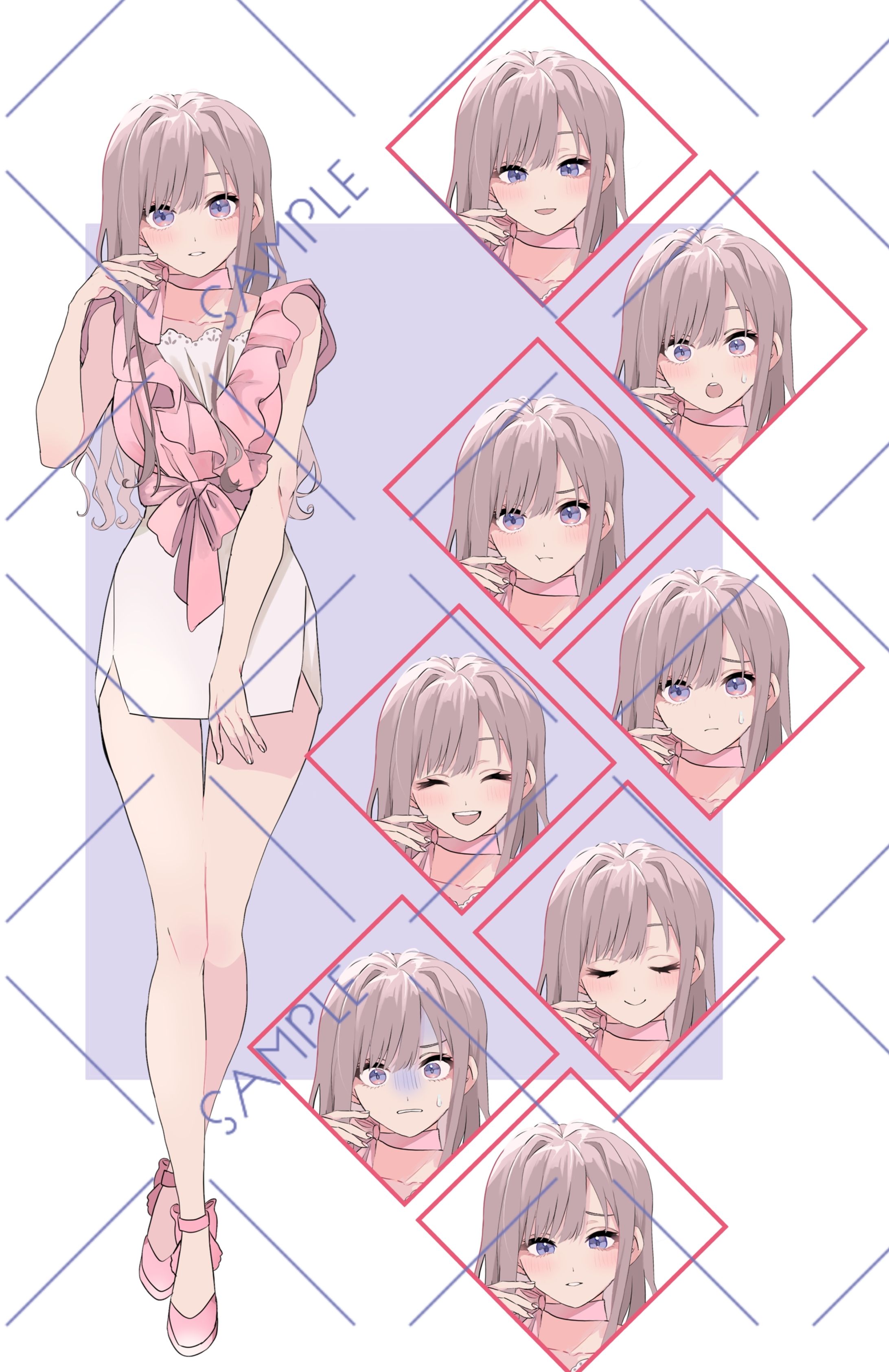 創作立ち絵、表情差分サンプル-1