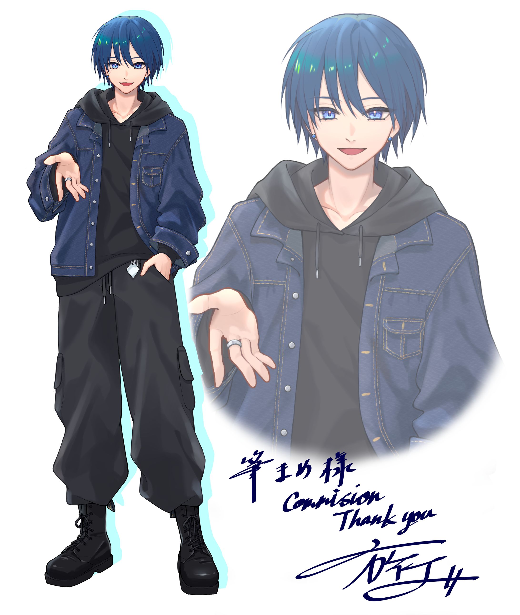 【ご依頼】配信者 筆まめ様/配信用立ち絵【2024】-1