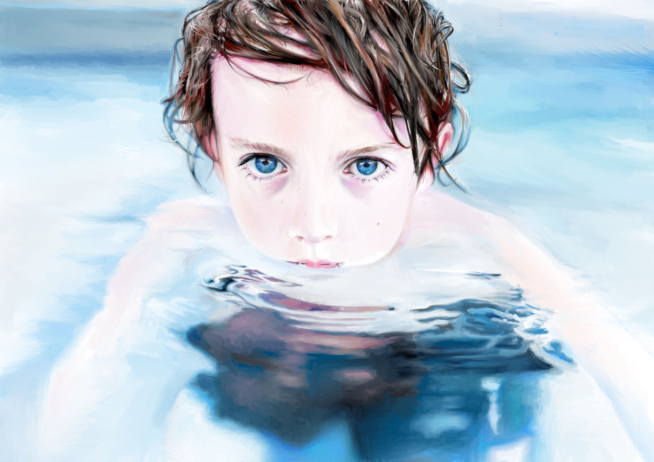 Water Boy (hyper-realistic painting)-1
