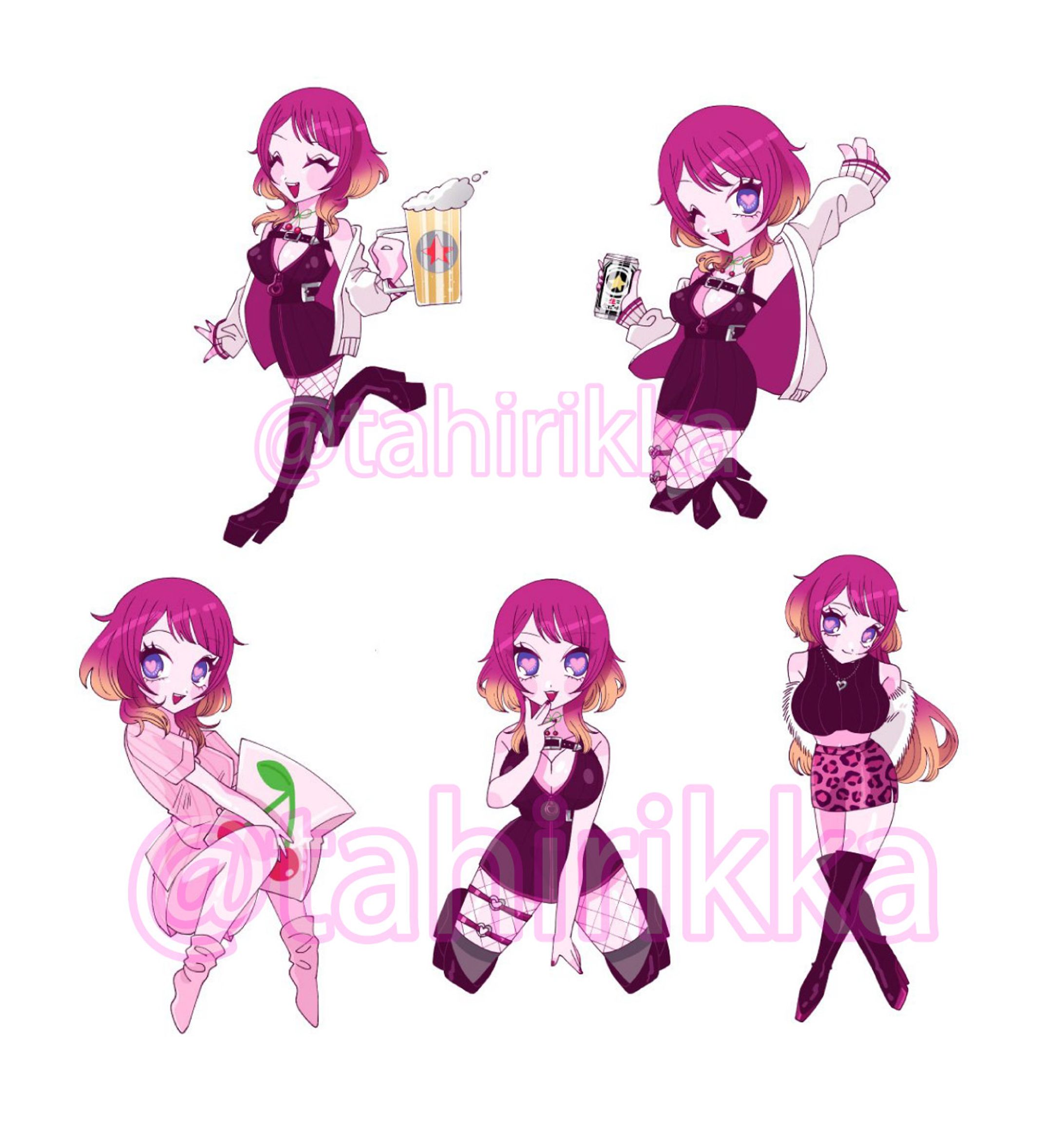 モコさん VTuberの桜月モコさん新ビジュアルのSDキャラデフォルメ 01-1