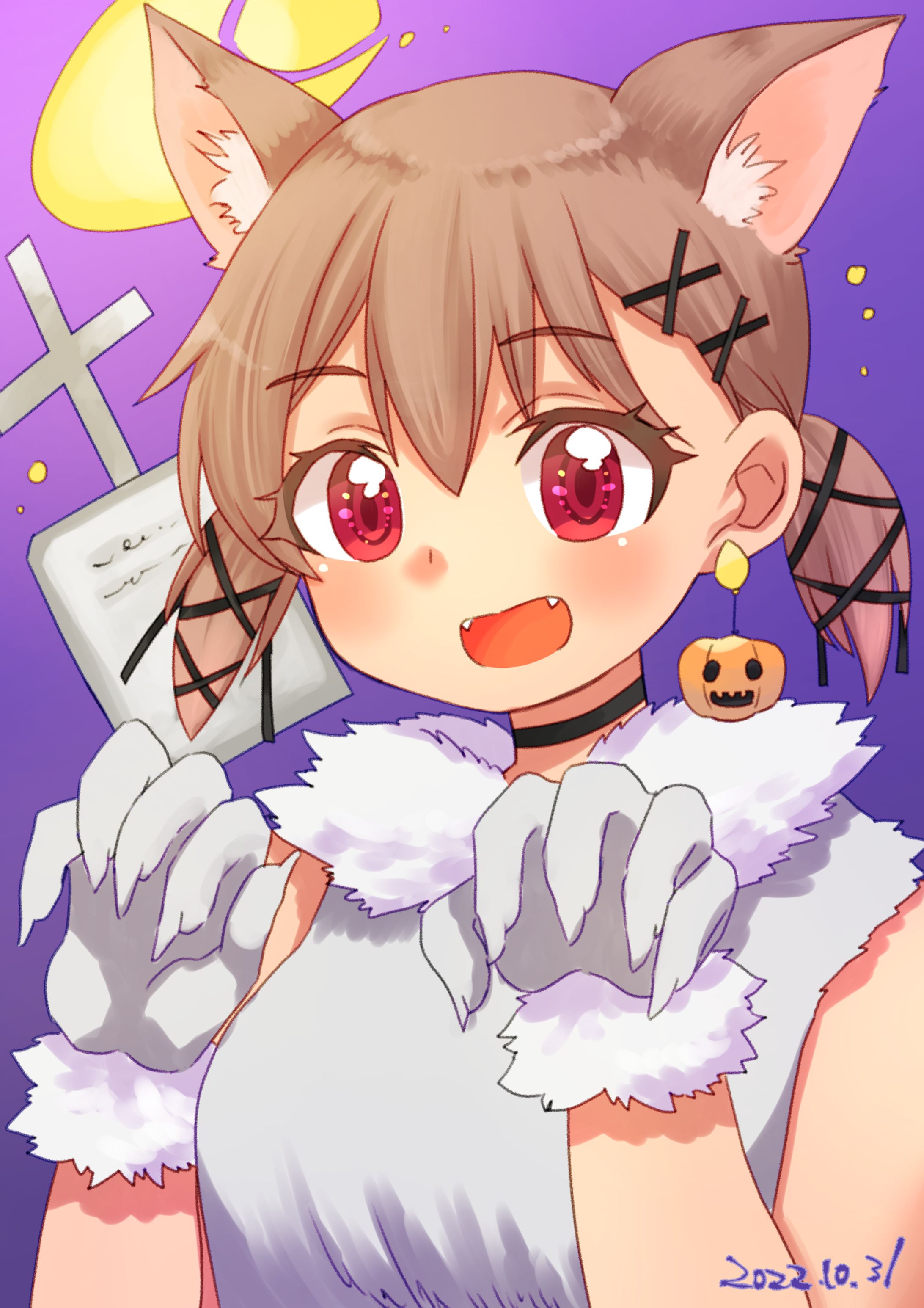 狼のコスチュームを着た少女-1