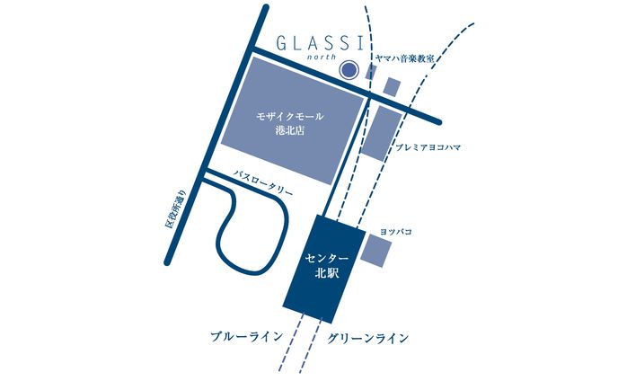 美容院GLASSI様のマップ