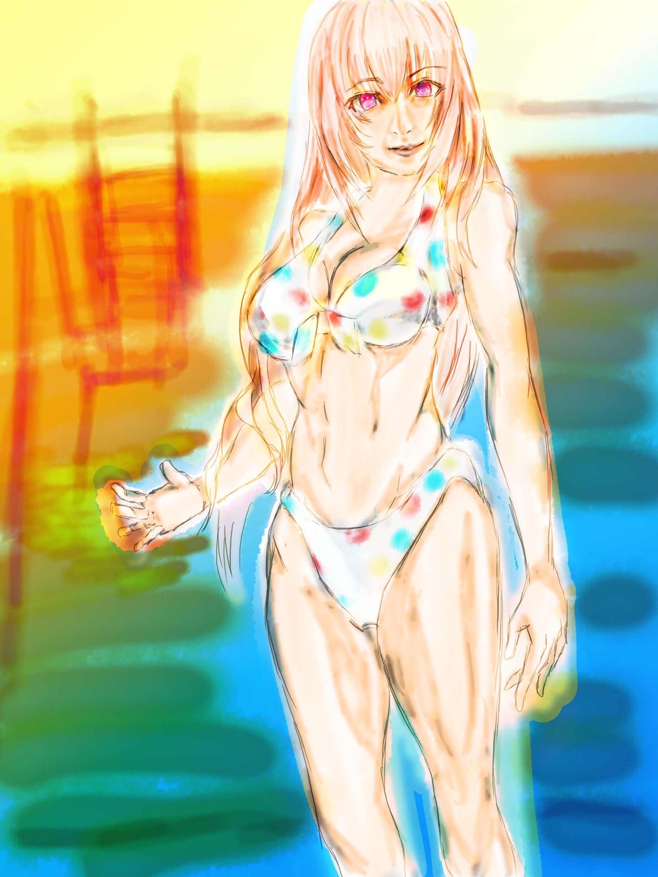 二次創作イラスト♀（セクシー）-1