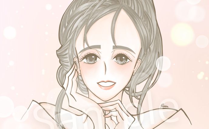 透明感ある大人女性イラスト