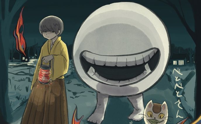 べとべとさん

夜道を歩いていると、後ろからひたひたと靴を履いていないような足音がついてくる、そんな妖怪。

危害を加えることはないらしいですが、気味が悪いなら道の片側に寄って、「べとべとさん、お先にどうぞ」や「べとべとさん、お先にお越し」というと足音がやむんだとか。

そのまま家に着いたらどうなるんでしょう、ずっと一緒にいるのかな。可愛いな。

#妖怪 #べとべとさん #和風 #イラスト #illustration #japanart #art #yokai #digitalart #artwork