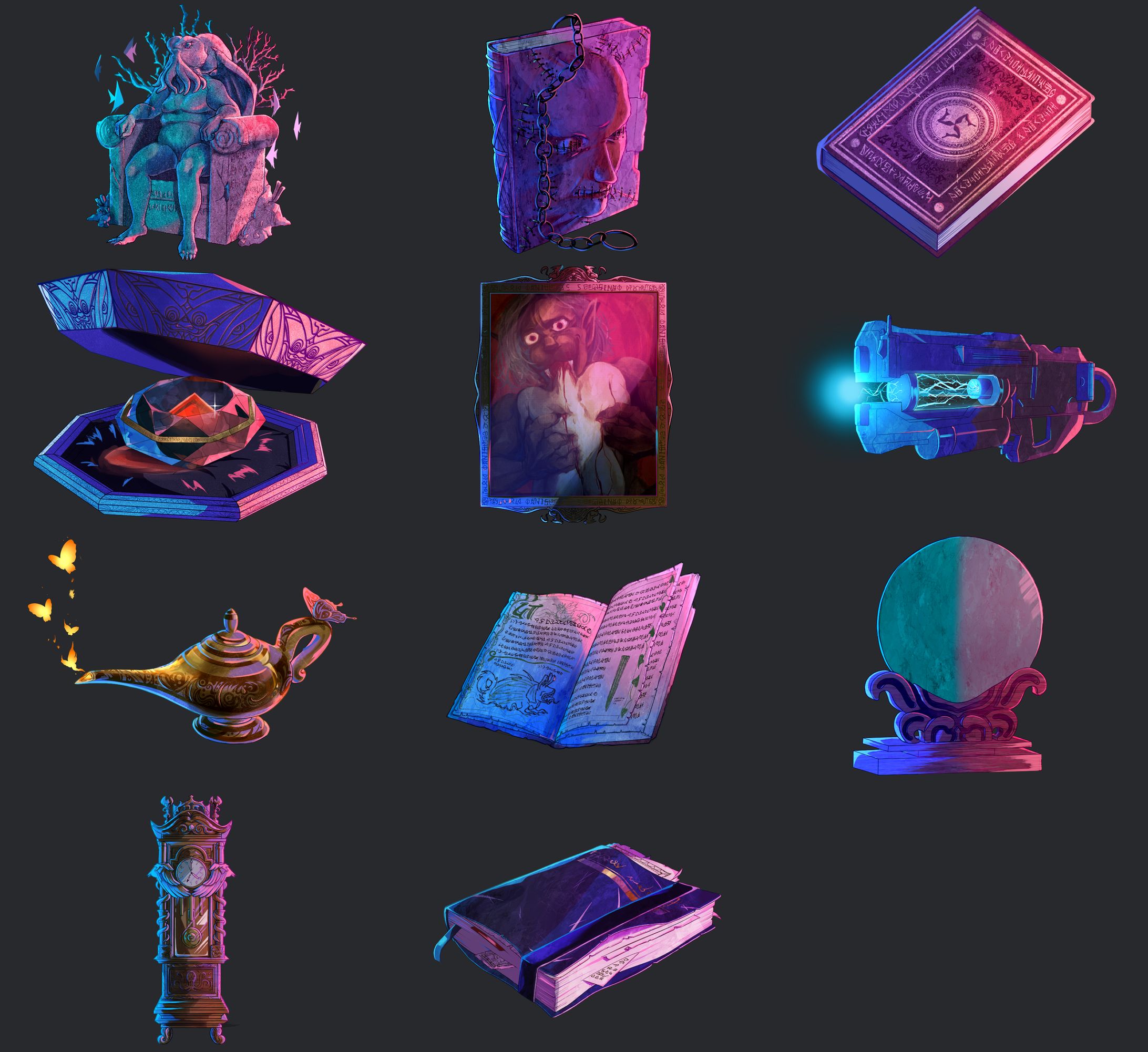 【企業様ご依頼】ボードゲーム「東京ラヴクラフト」アイテムイラスト-1