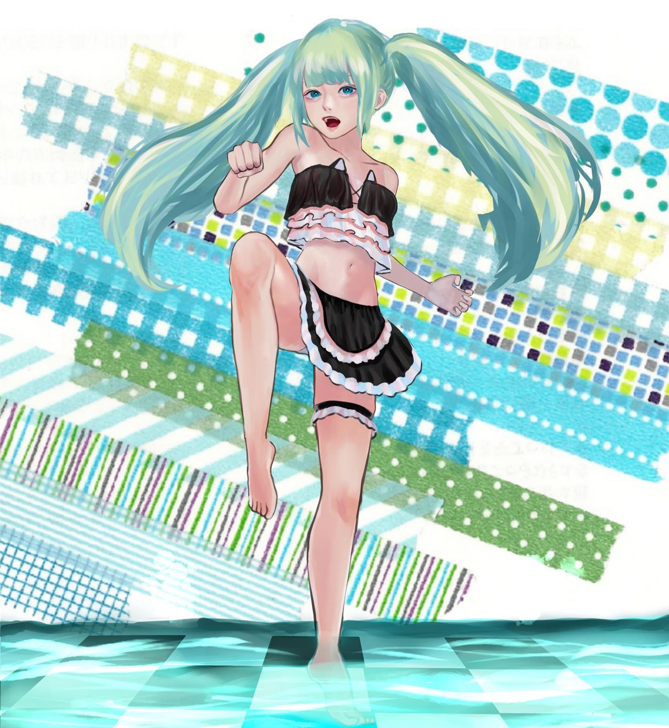 夏🌞🌴🌺✨
 #illustration  #イラスト  #初音ミク  #水着-1