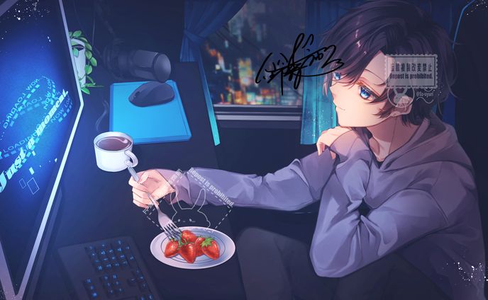『お仕事』配信用イラスト（背景込）