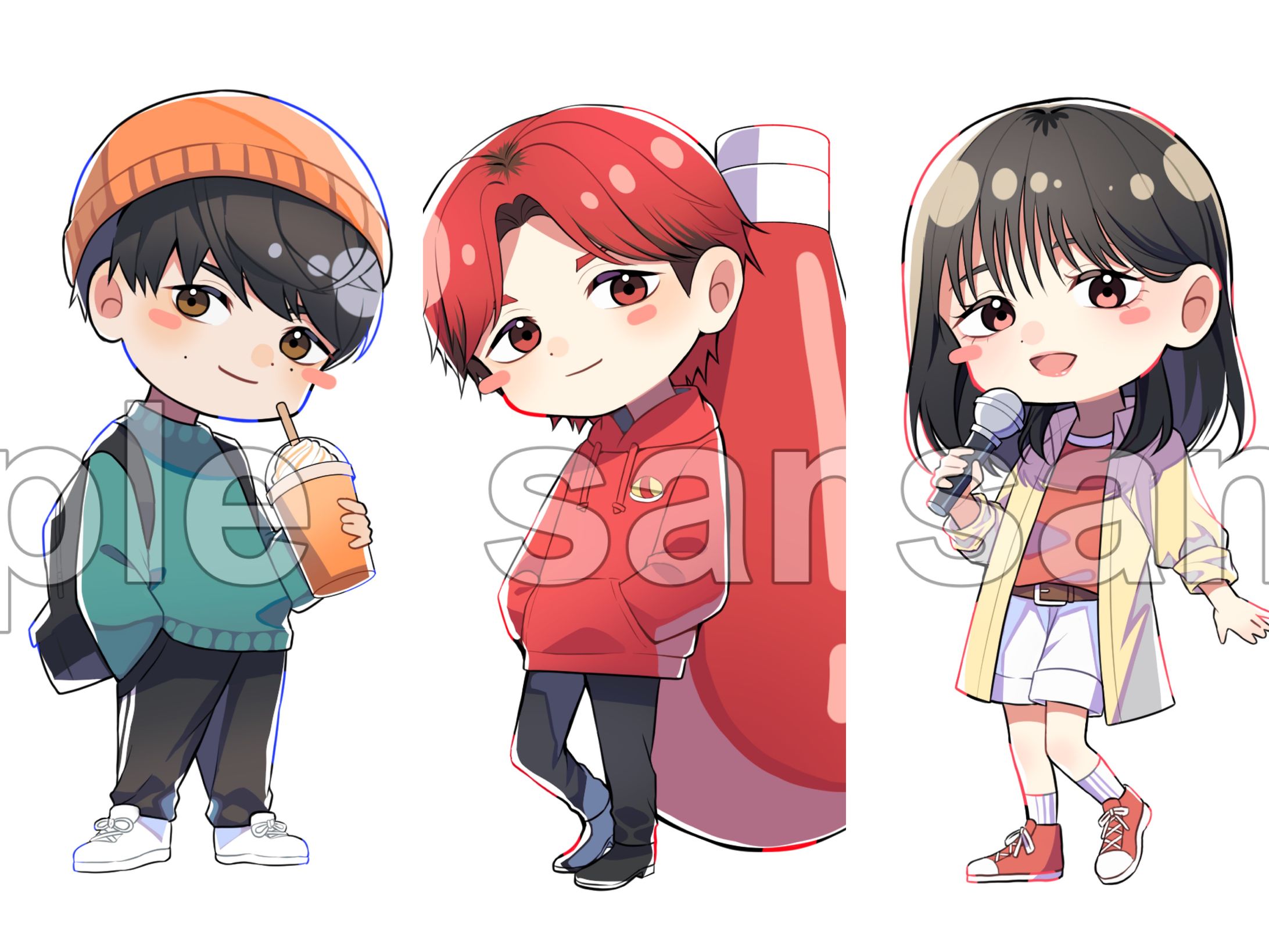 【Work】オムじゅんめぐPOP UP グッズ用イラスト-1