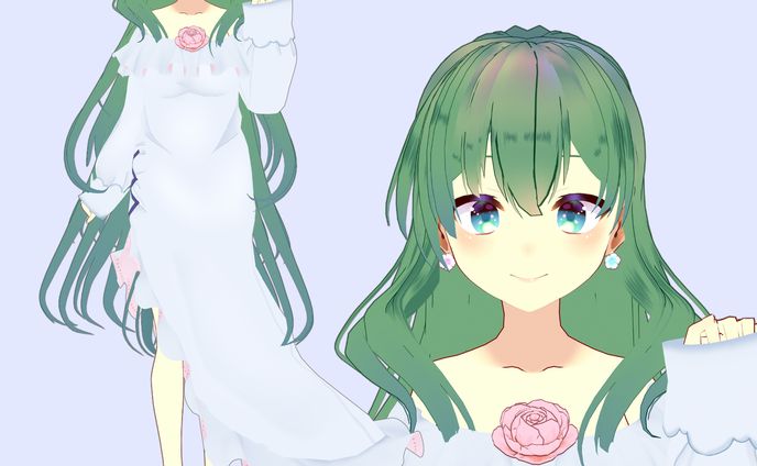 2024年1月　菜月はなさん髪型・衣装差分制作