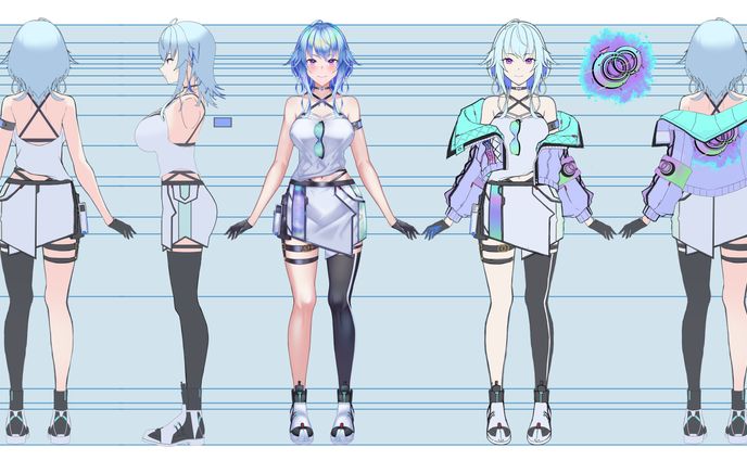 オリジナルキャラ三面図