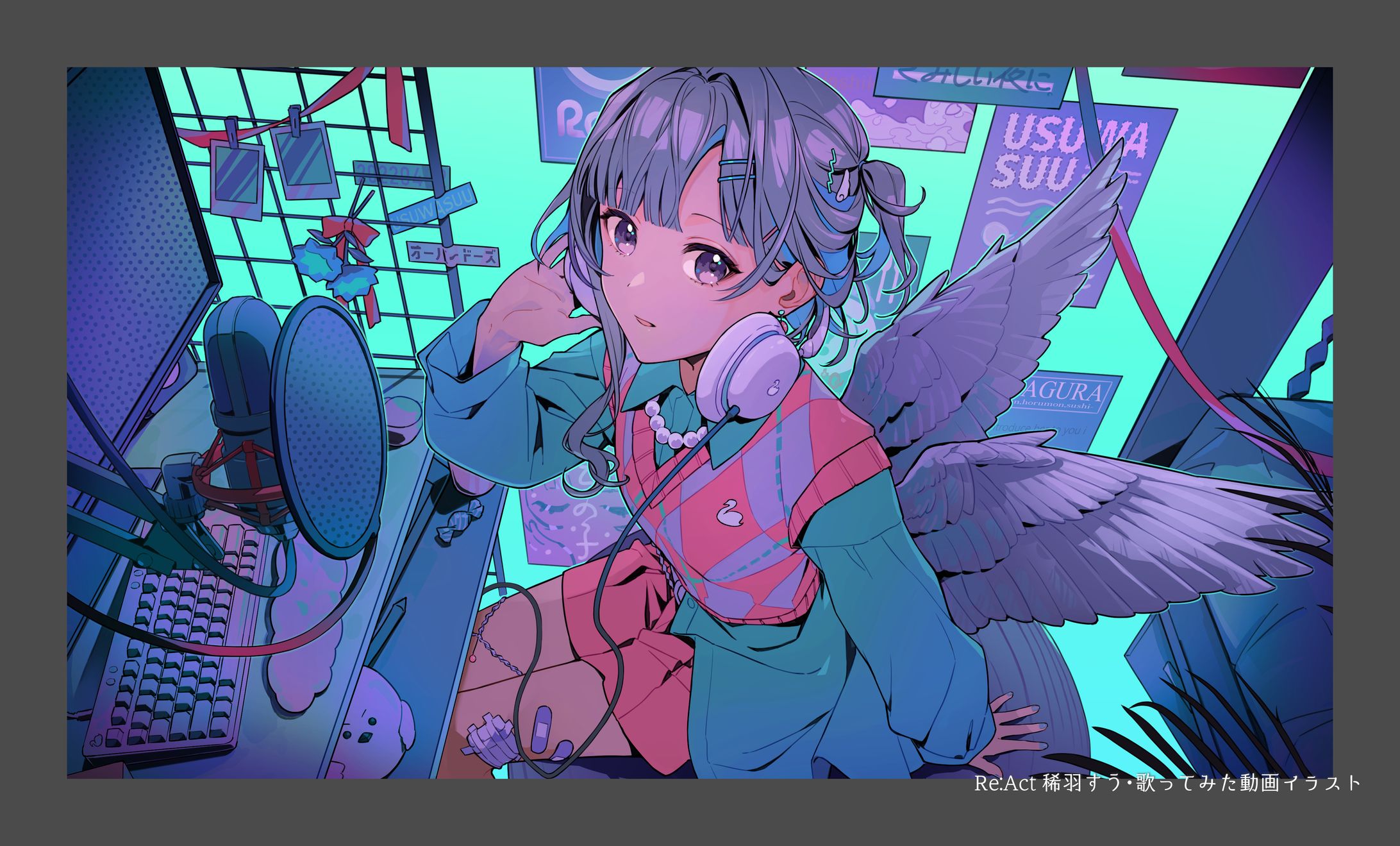 稀羽すう「Overdose」歌ってみたイラスト