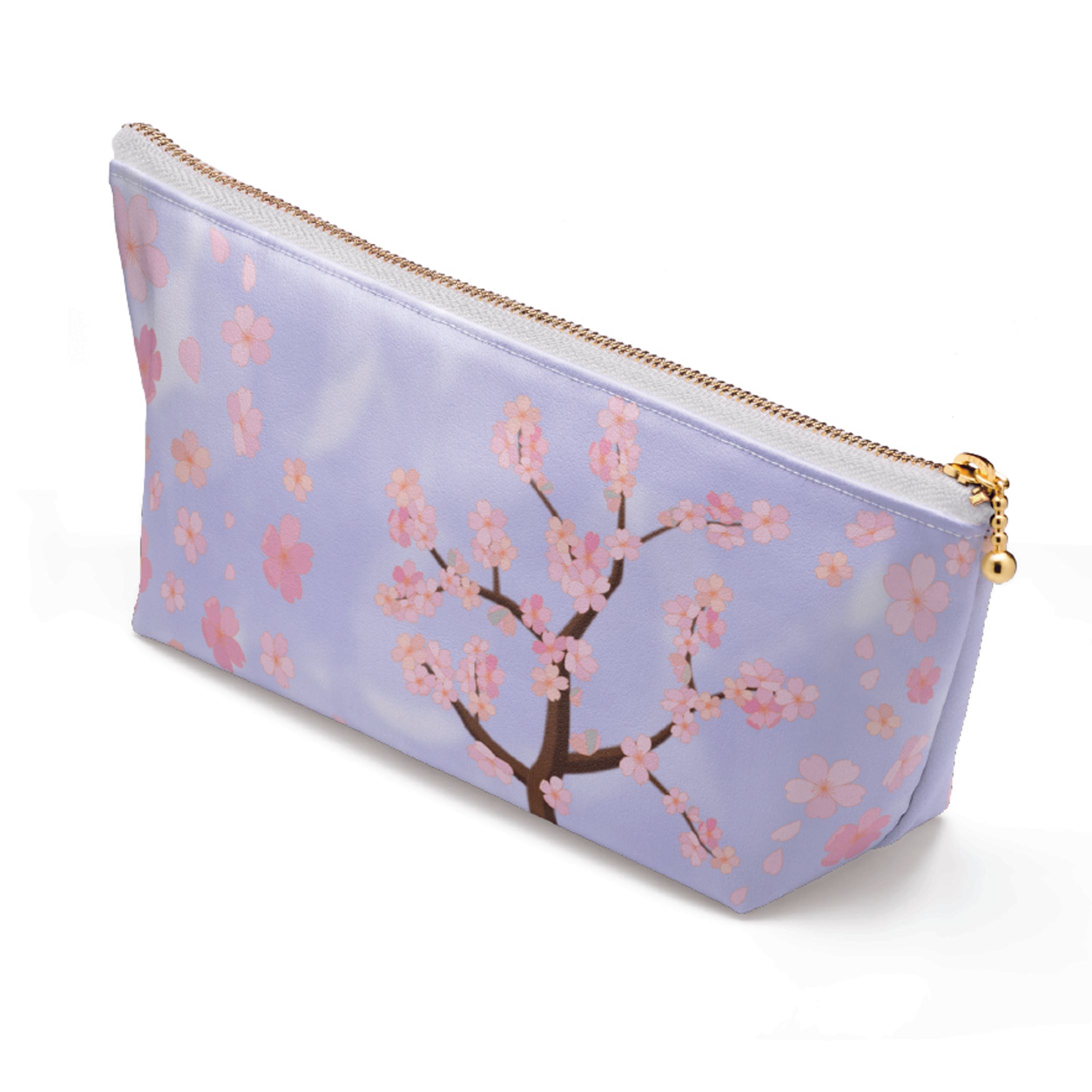 桜のポーチ【４色展開：紫空色】-1