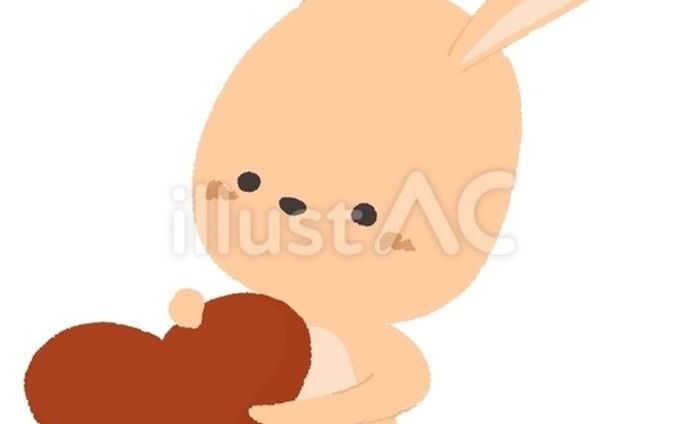 https://www.ac-illust.com/main/detail.php?id=23501355 #イラスト #イラストAC #かわいい #ウサギ #ハート #バレンタイン ＃ホワイトデー