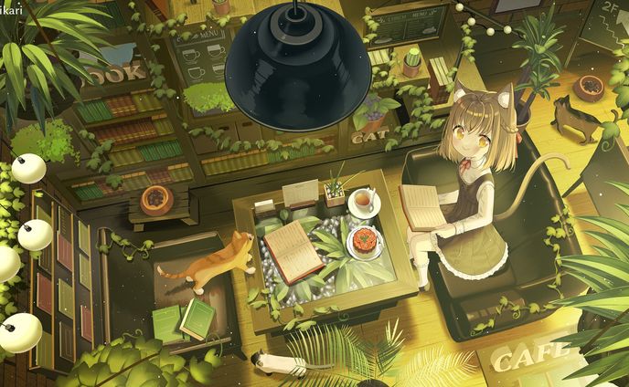 猫たちのブックカフェ