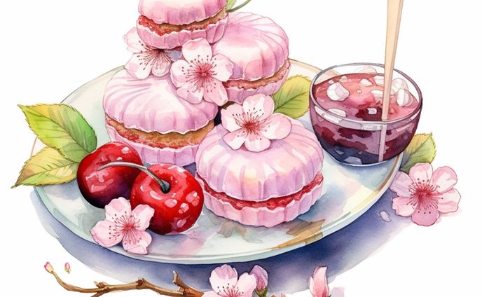 水彩風お菓子
