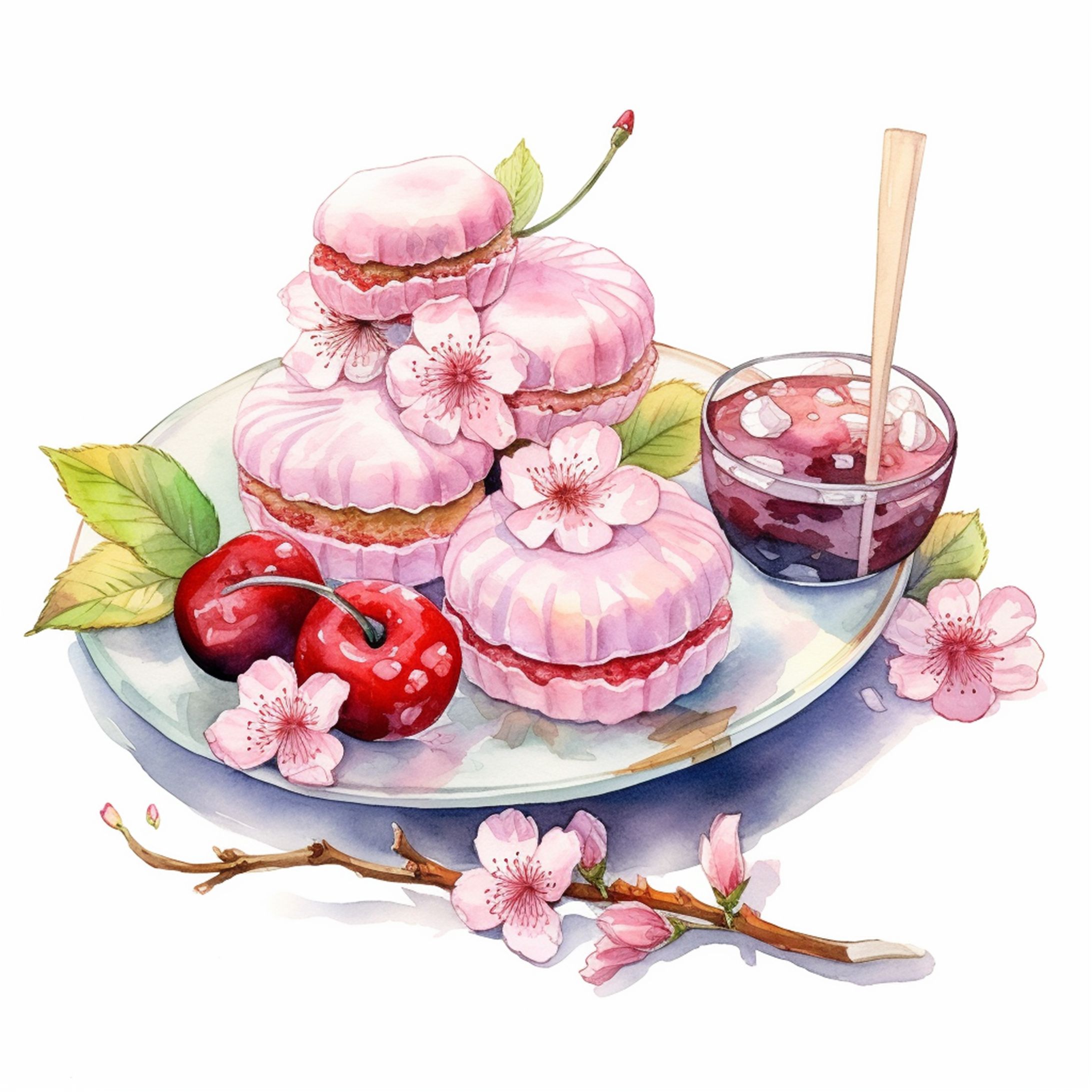 水彩風お菓子-1