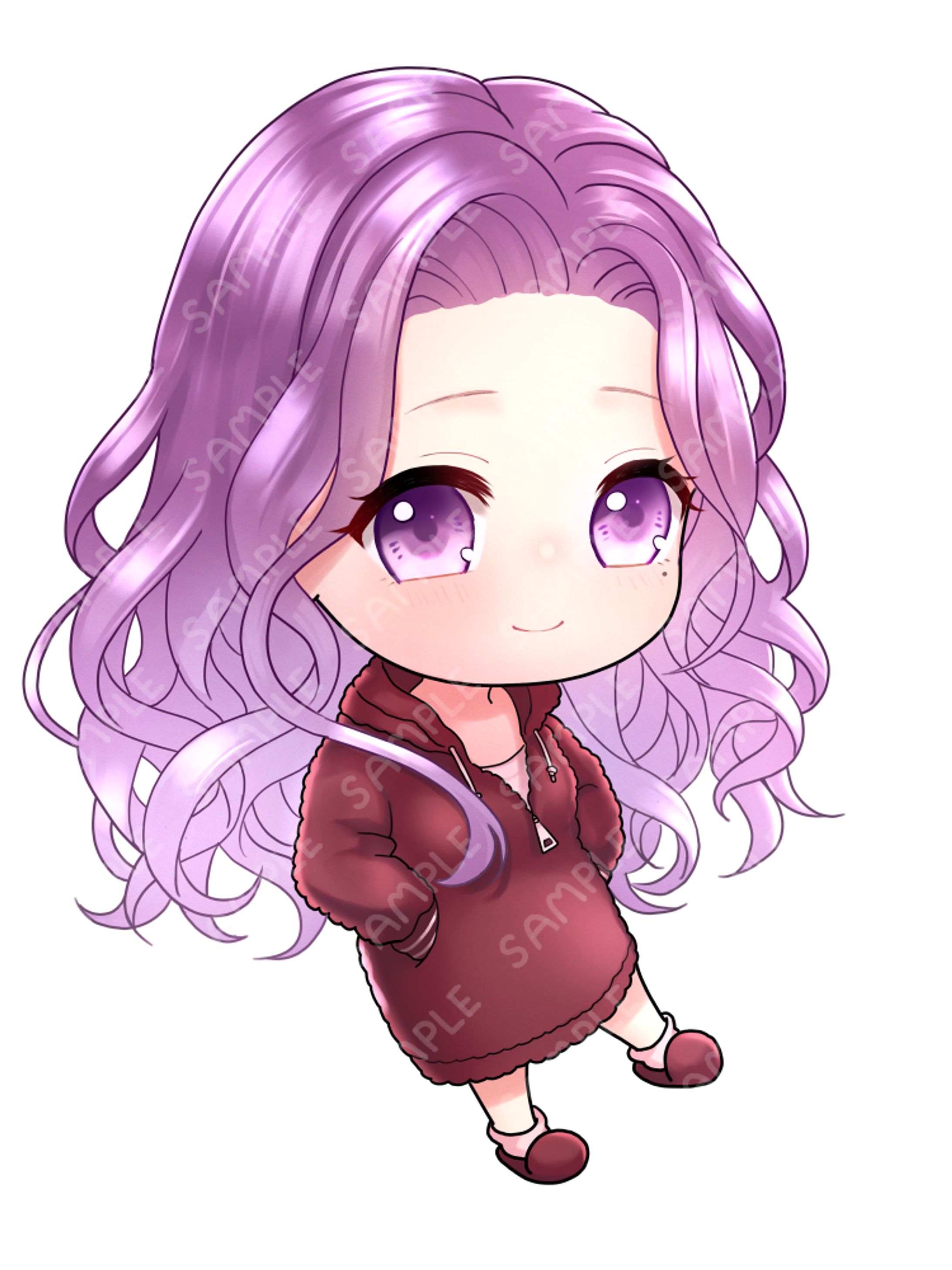 ミニキャラ 部屋着の女の子-1