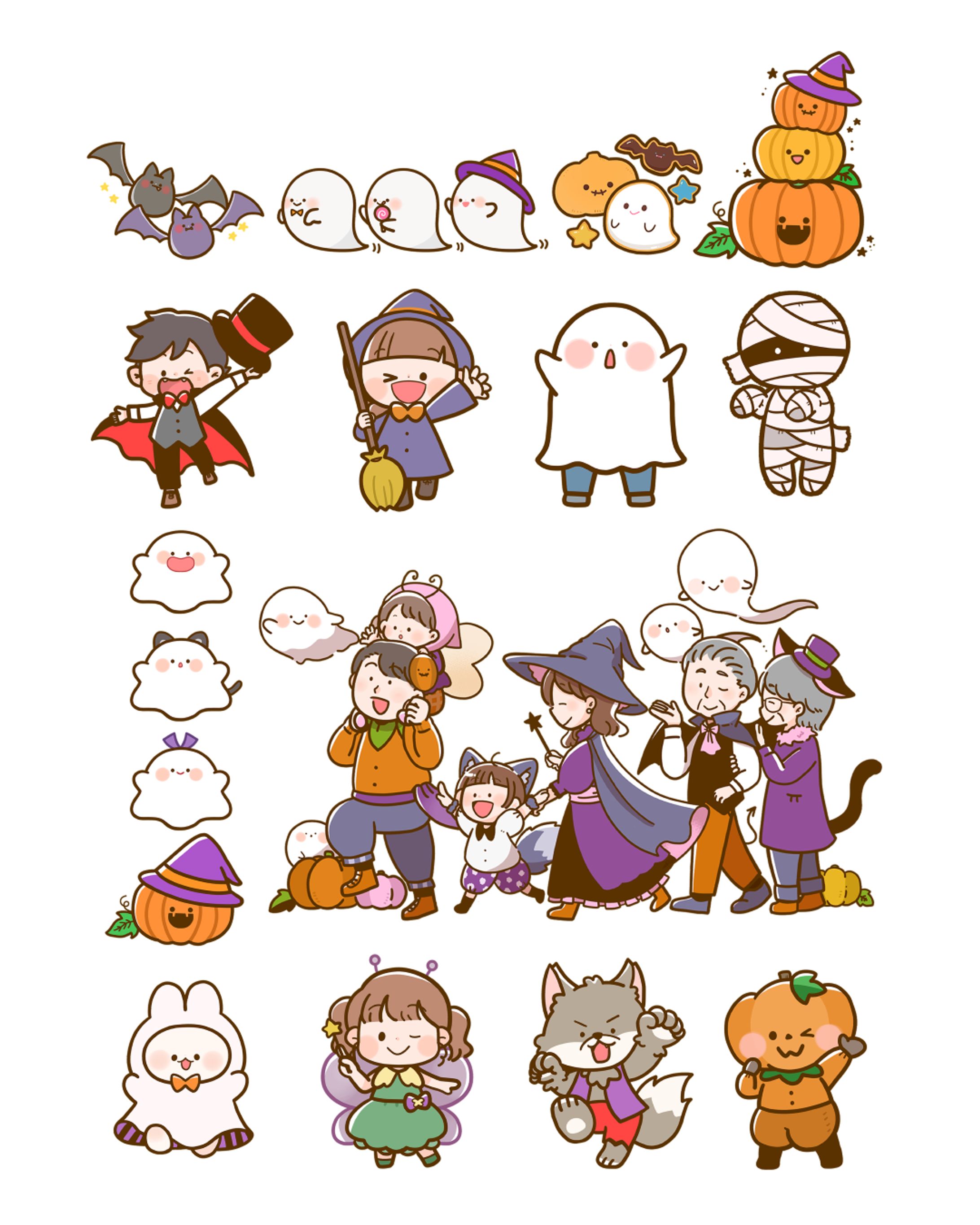ハロウィンイラストカット-1