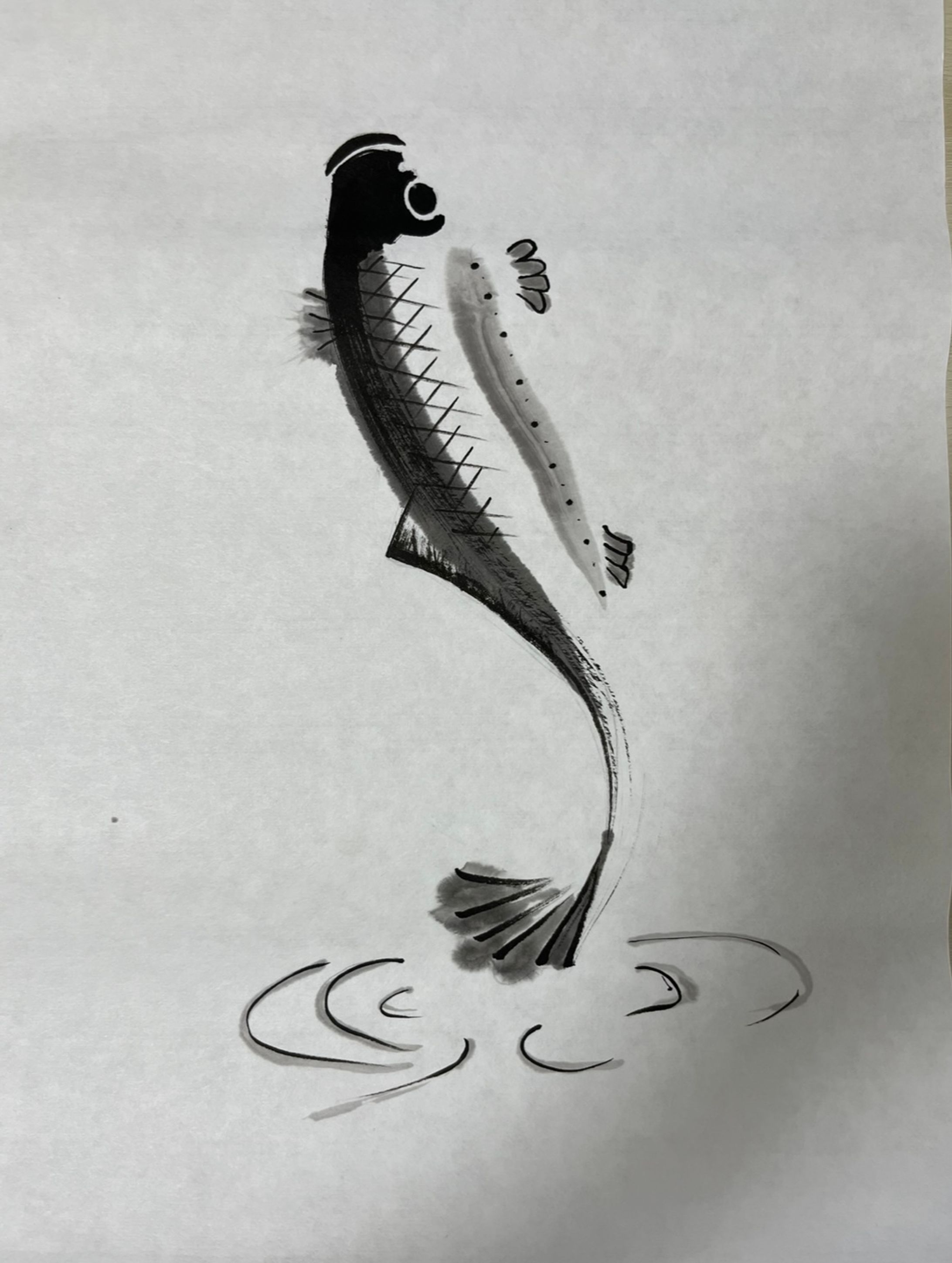 墨絵　めだか 2023年 4月-1