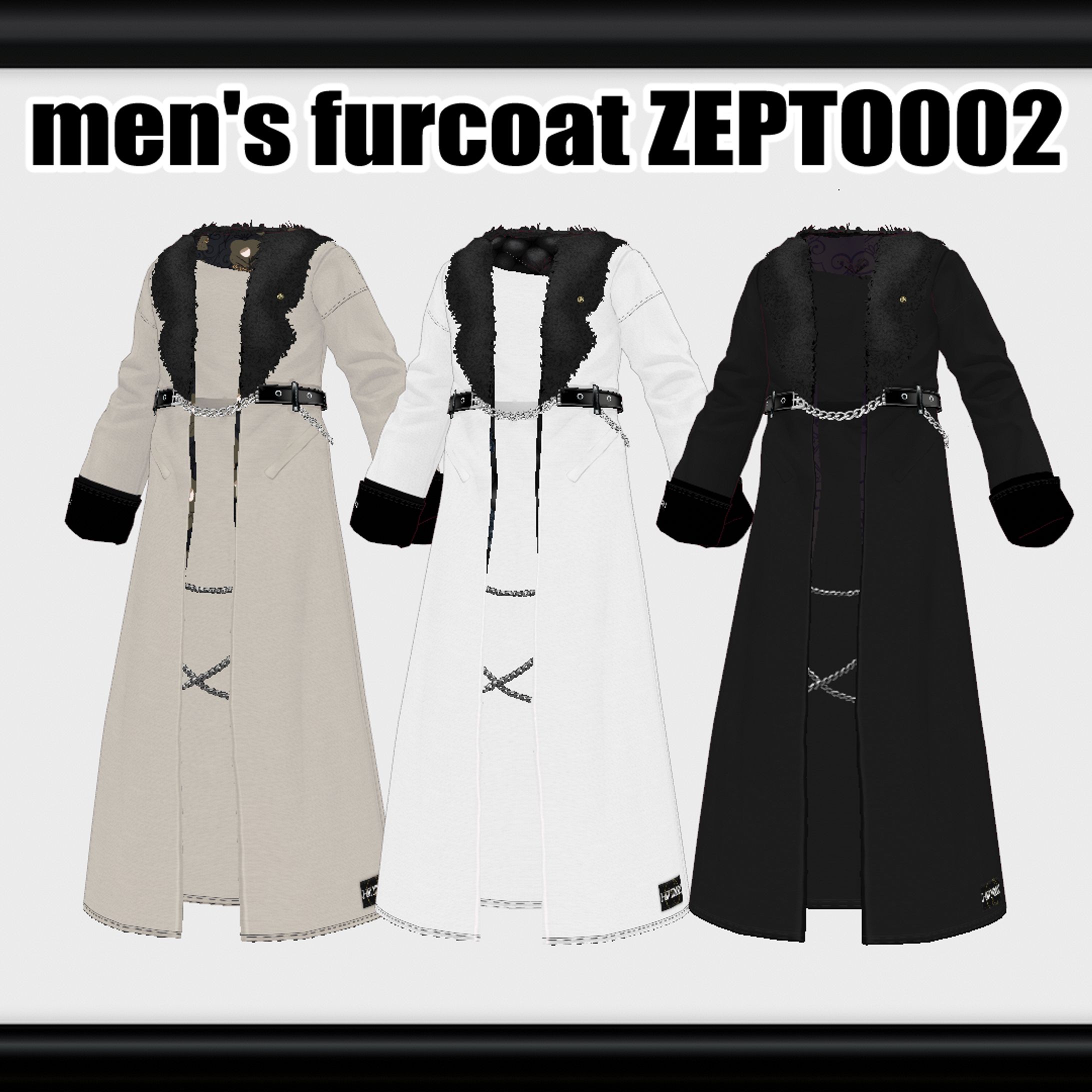 men's long furcoat　3color　ZEPTO002-1